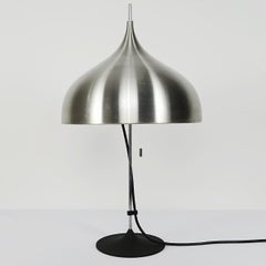 Mid-Century Modern Silver Colored Mushroom Shaped Table Lamp by Doria