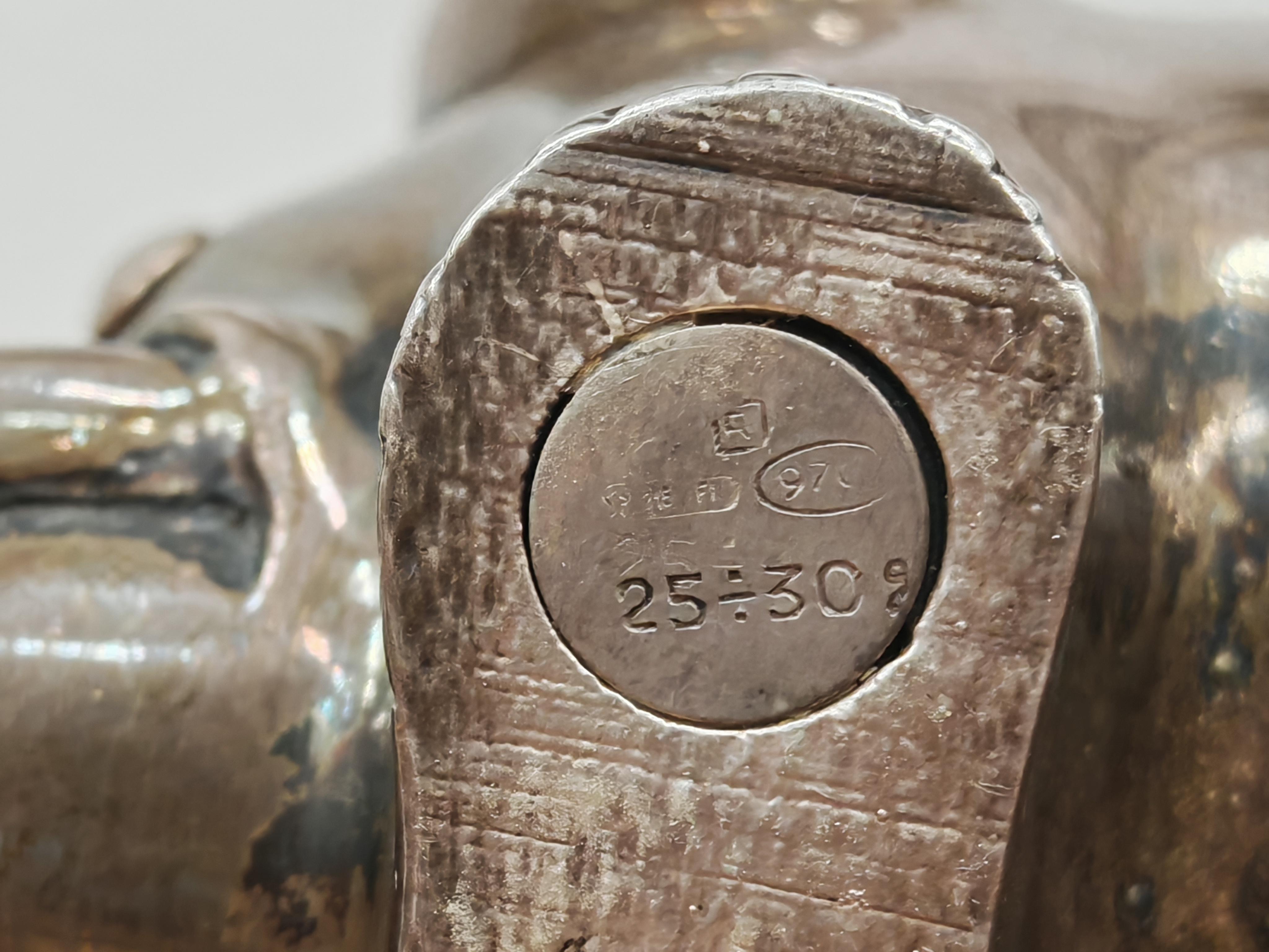 Figurine d'éléphant en argent du milieu du siècle dernier, 970 Silver, Italie années 1960 en vente 5