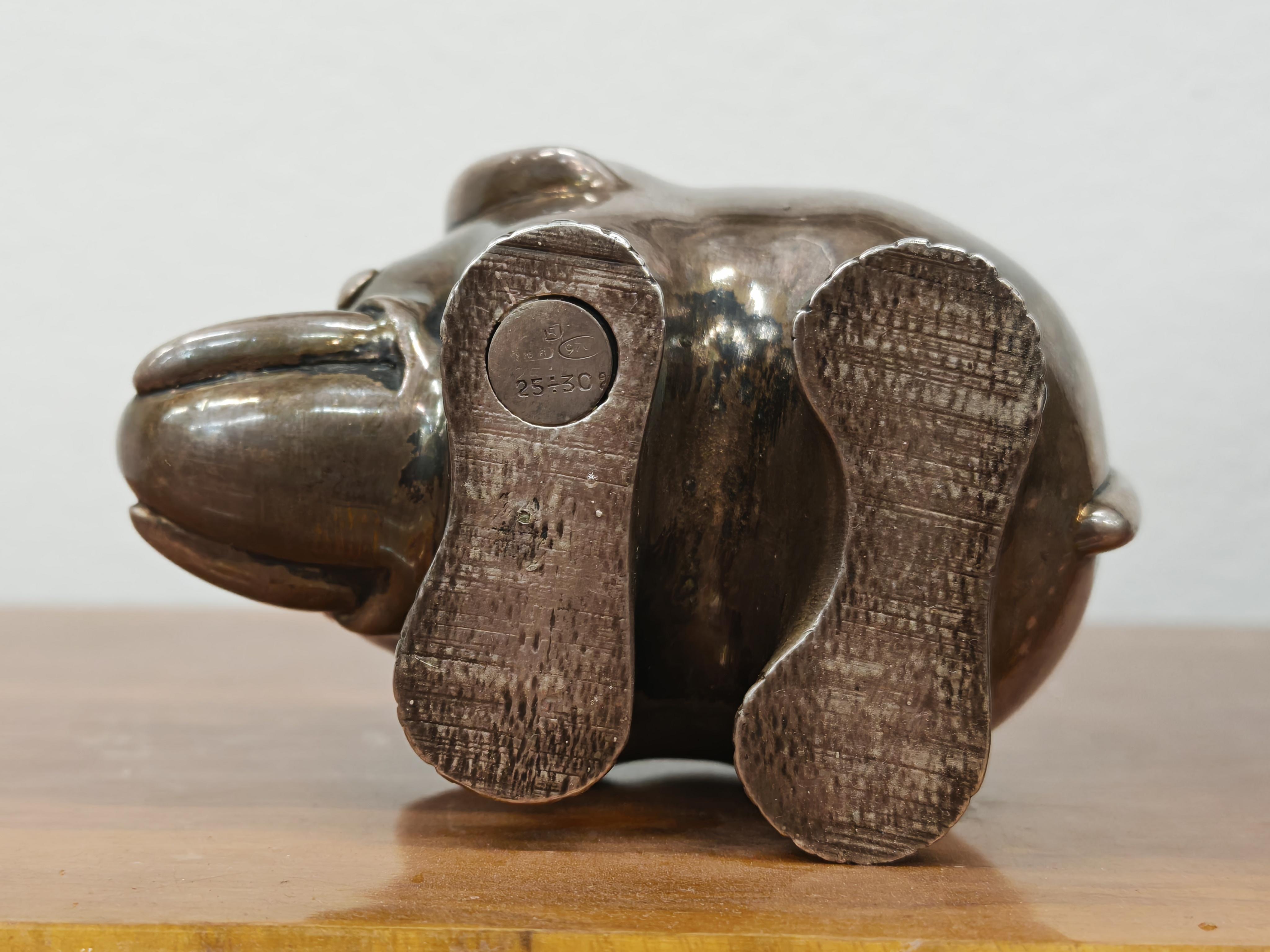 Figurine d'éléphant en argent du milieu du siècle dernier, 970 Silver, Italie années 1960 en vente 1