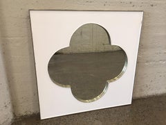 Miroir encadré en métal argenté moderne du milieu du siècle dernier