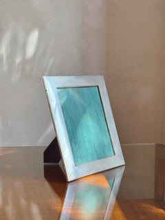 Mid-Century Modern Silver Photo Frame, Thick Border, Italy, 1940s