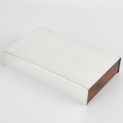 Mid-Century-Modern Silver Plate and Macassar Wood Box, circa 1960