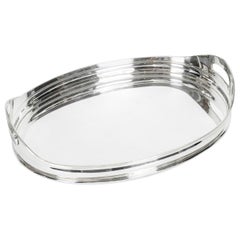 Mid-Century Modern Silver Plate Barware Tray