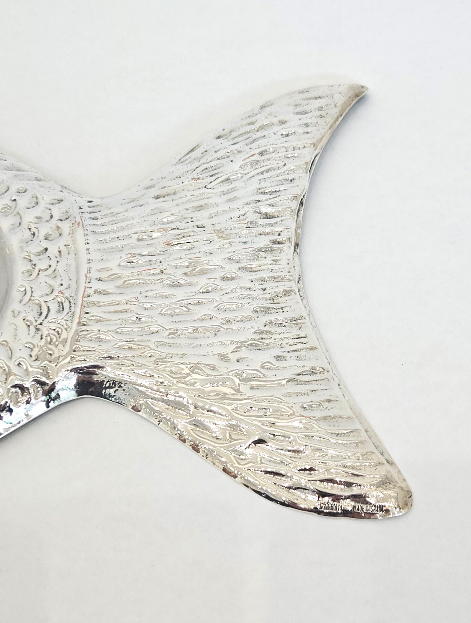 Plato para servir pescado en plata moderna de mediados de siglo de Valenti, España, c. 1970 en Bueno estado para la venta en London, GB