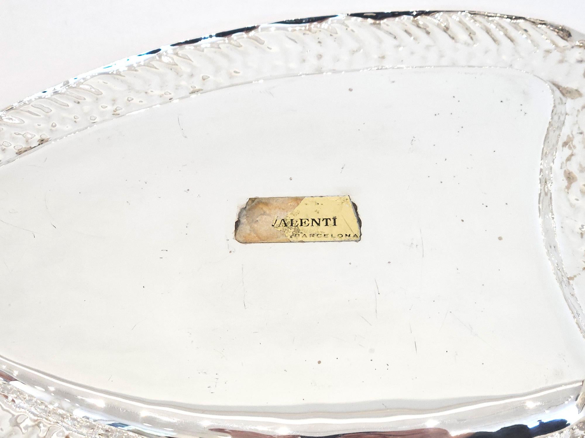 Plato para servir pescado en plata moderna de mediados de siglo de Valenti, España, c. 1970 en venta 1