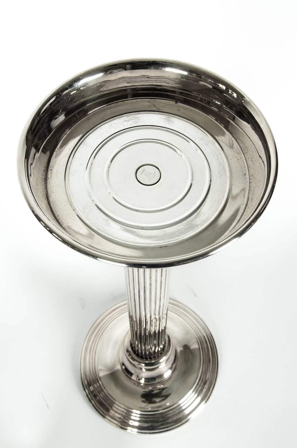 20th Century Mid-Century Modern Silver Plate Ice Bucket/Wine Cooler on Stand