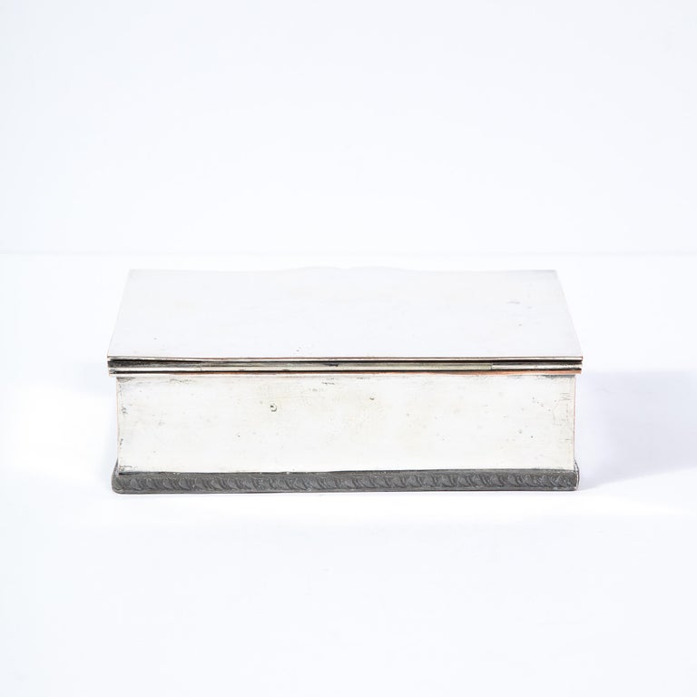 Mid-Century Modern Silver Plated Accessory Box For Sale at 1stDibs