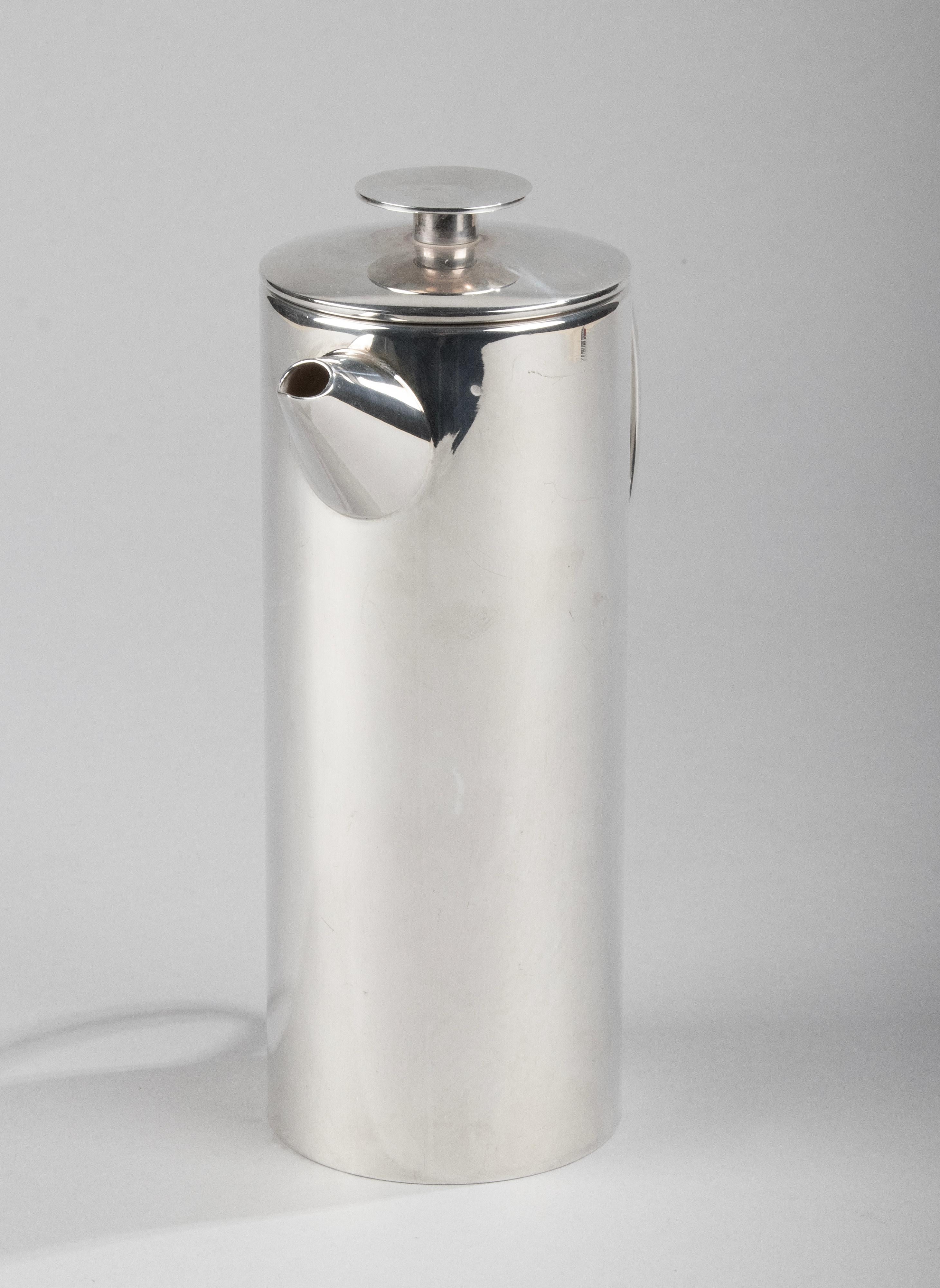 French Mid-Century Modern Silver Plated Coffee Pot made by Christofle, Lino Sabattini