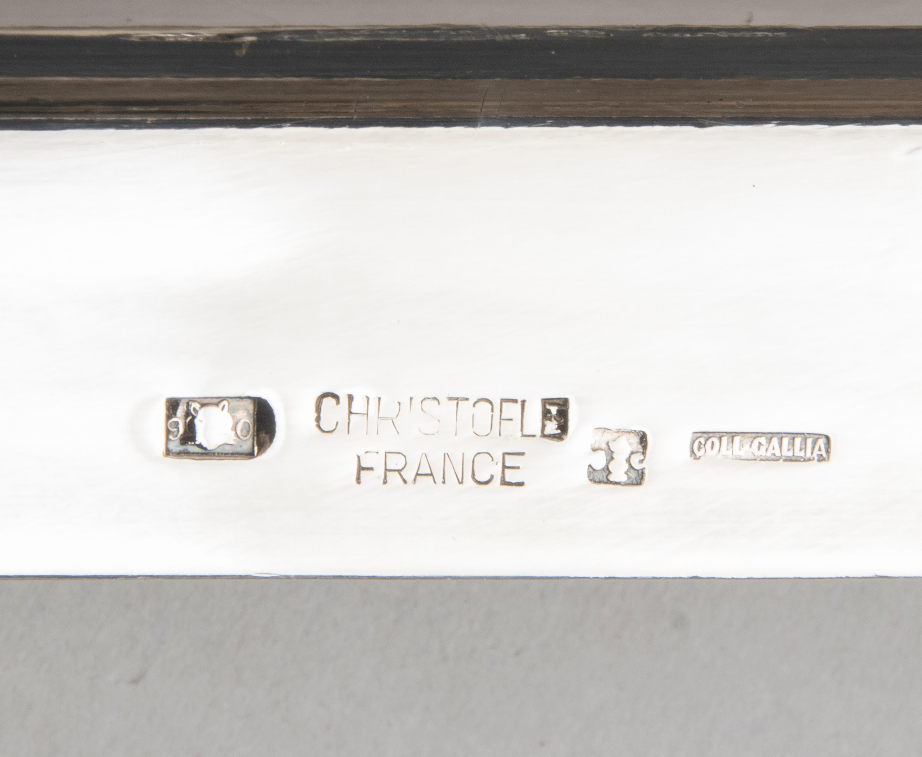 Mid-Century Modern Silver Plated Serving Tray Made by Christofle France 2