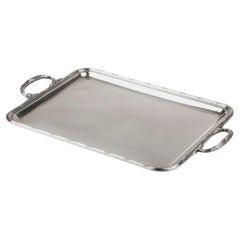 Mid-Century Modern Silver Plated Serving Tray Made by Christofle France