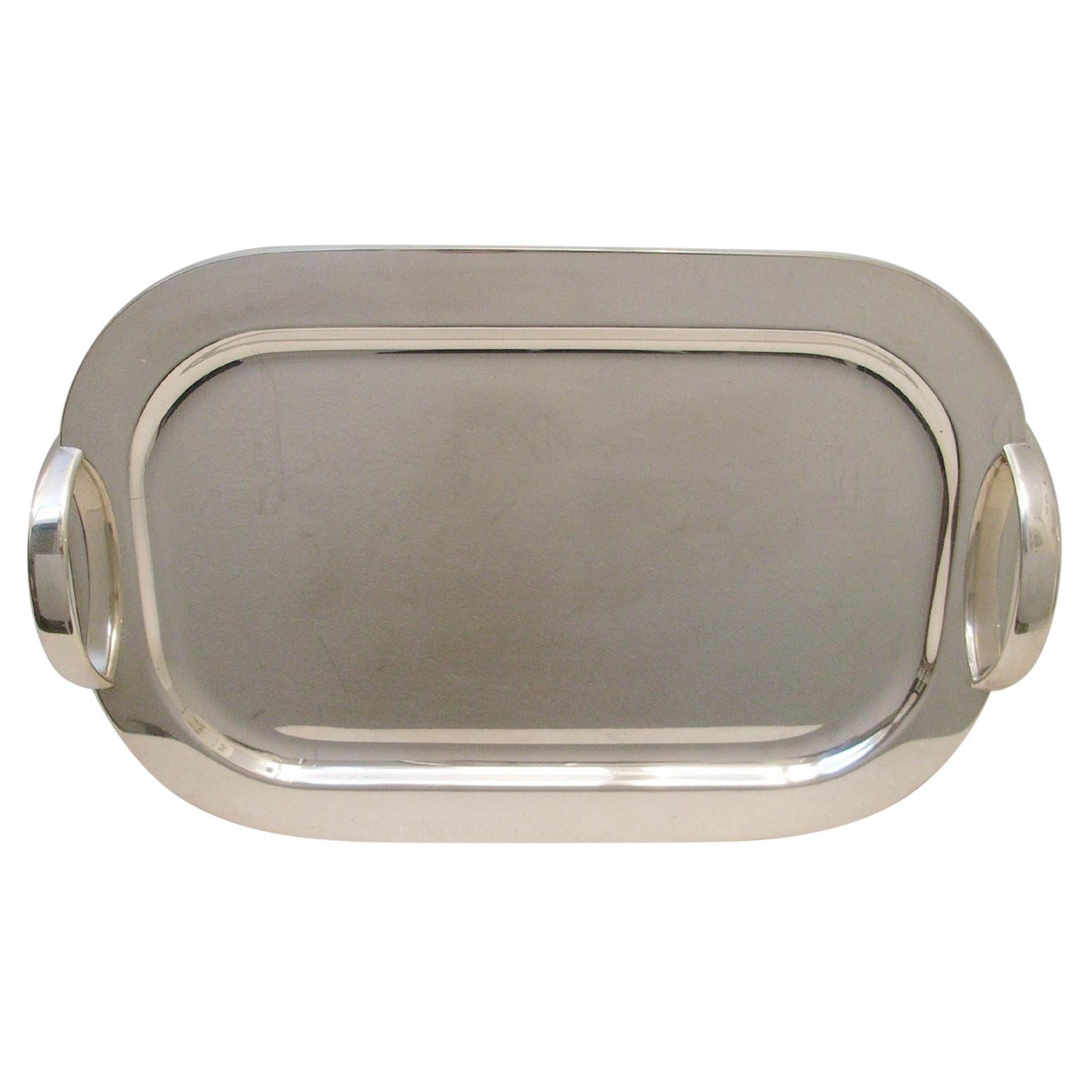 Mid-Century Modern Silver Plated Tray by Lino Sabatini