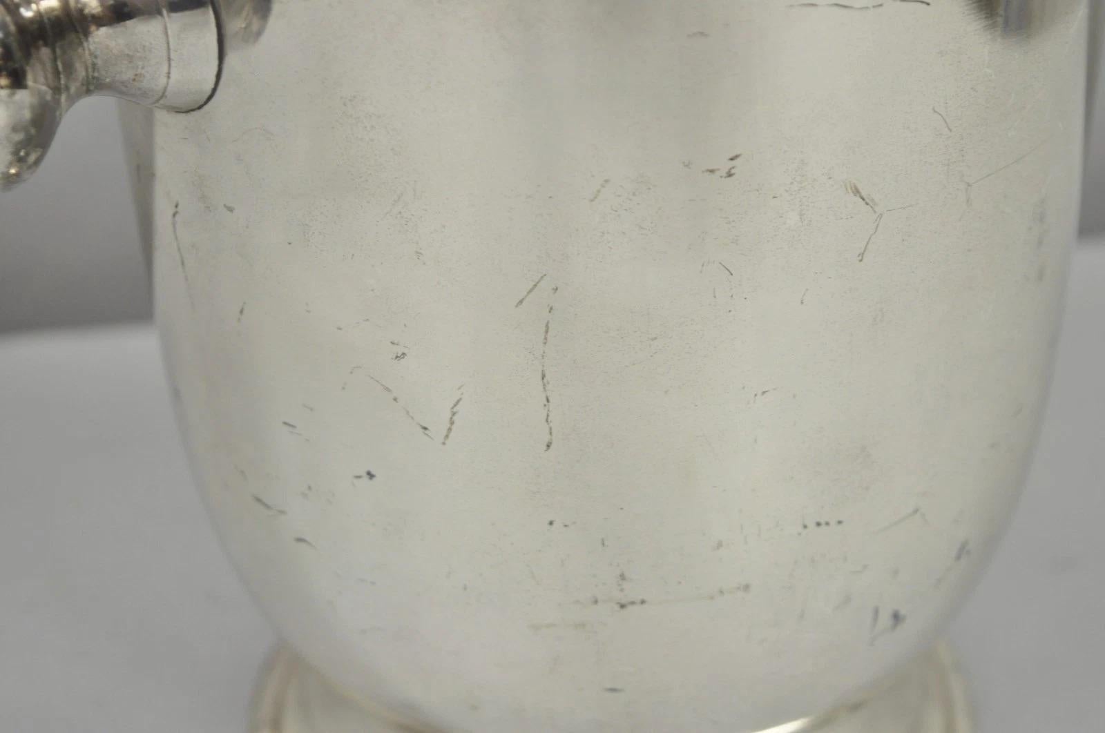 Secchiello per il ghiaccio a due manici placcato in argento del Mid Century Modern Champagne Chiller Urn in vendita 3