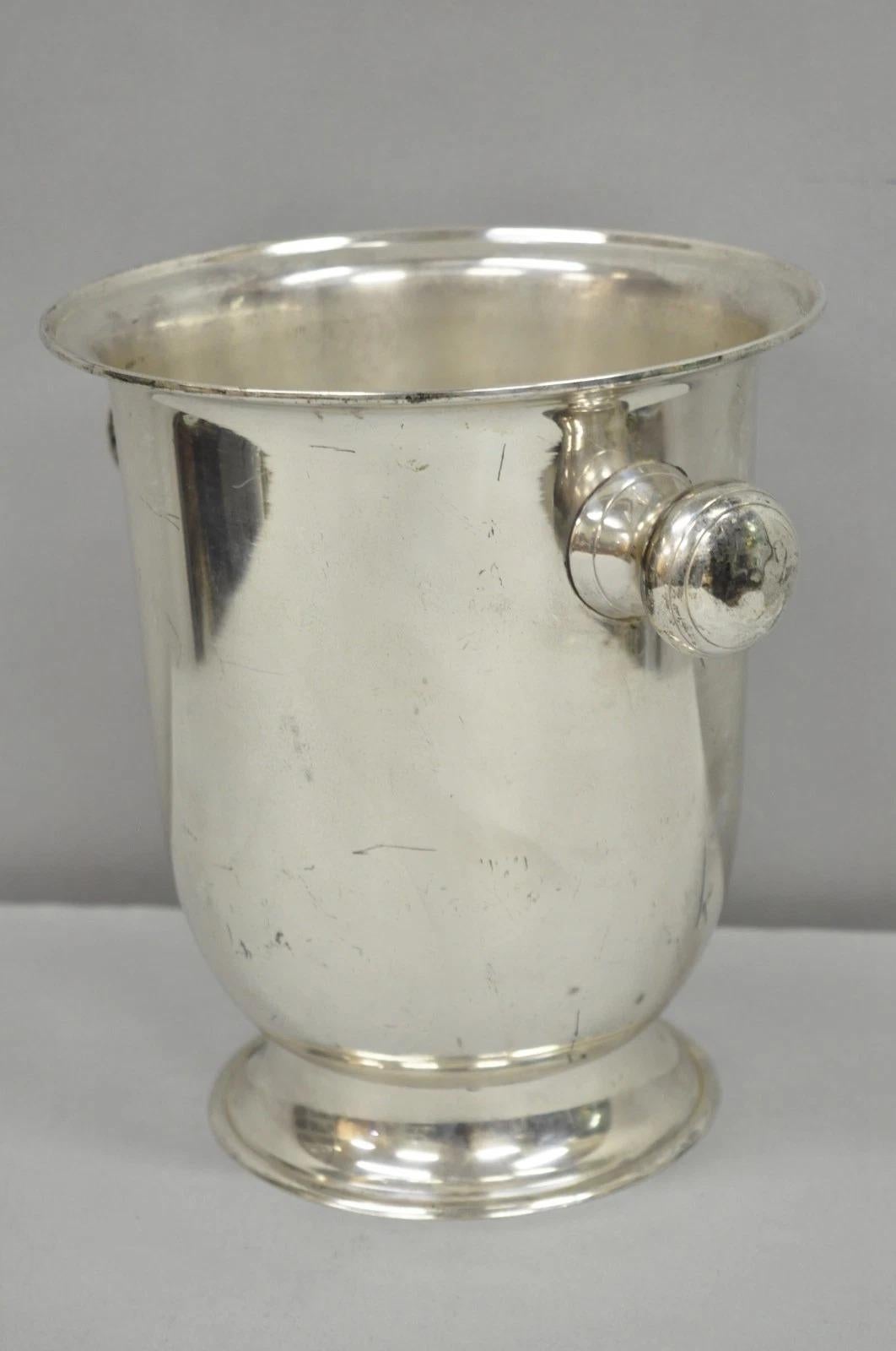 Secchiello per il ghiaccio a due manici placcato in argento del Mid Century Modern Champagne Chiller Urn in vendita 4