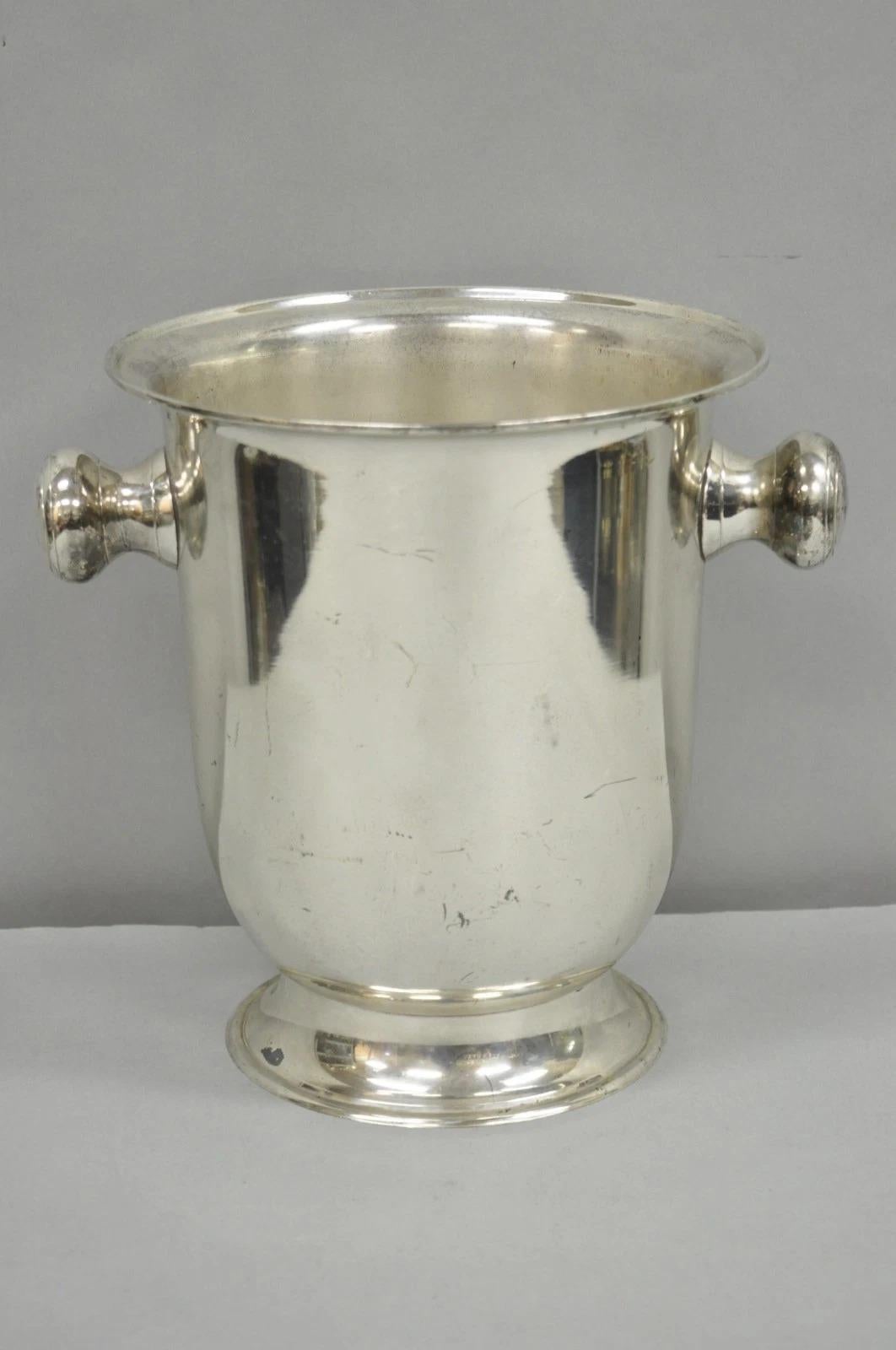 Secchiello per il ghiaccio a due manici placcato in argento del Mid Century Modern Champagne Chiller Urn in vendita 5