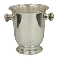 Secchiello per il ghiaccio a due manici placcato in argento del Mid Century Modern Champagne Chiller Urn