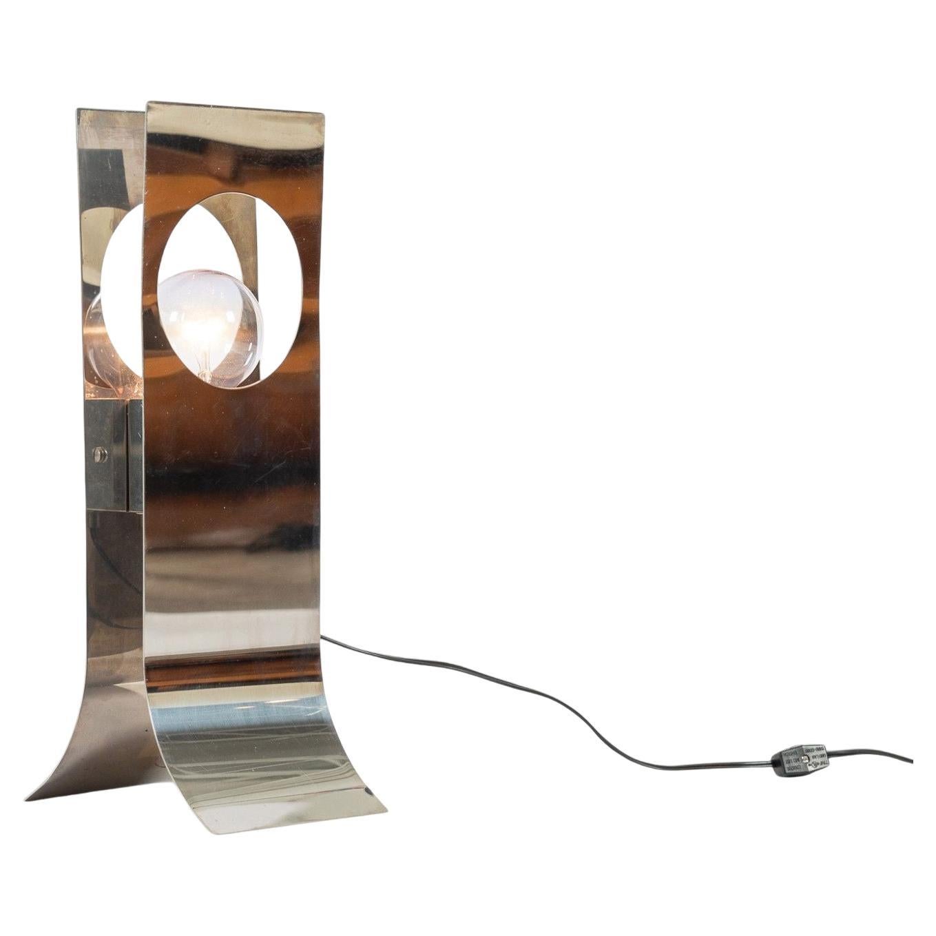 Mid Century Modern Silver Table Lamp by Francois Monnet For Sale