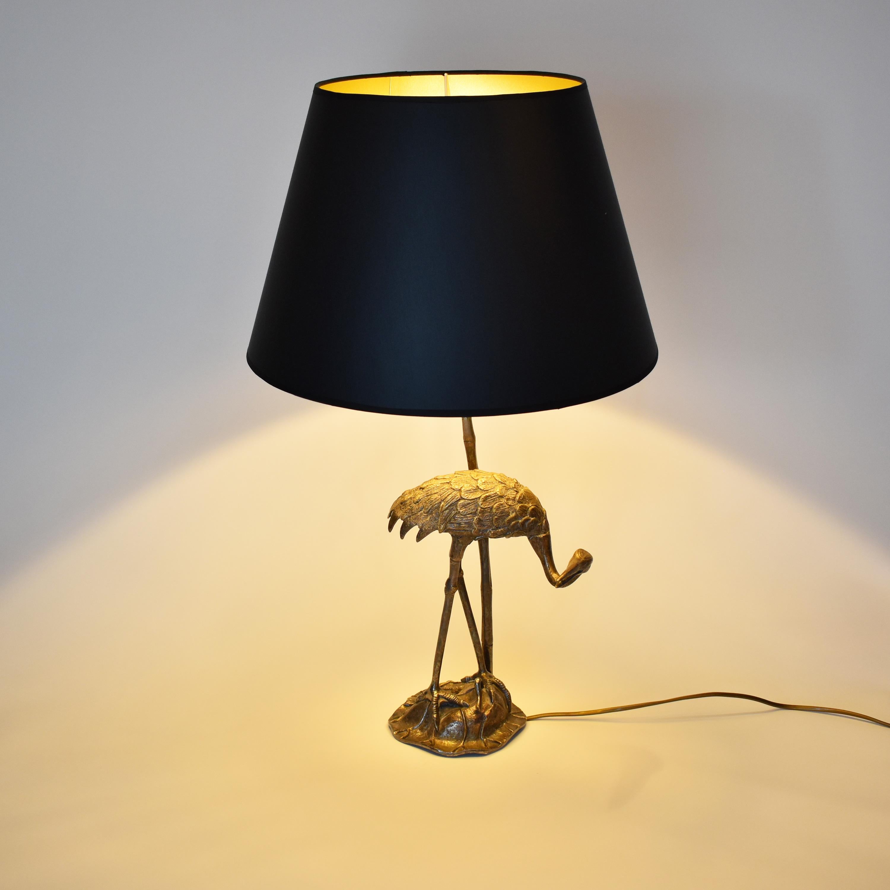 Mid-Century Modern Silvered Ibis Table Lamp by Maison Baguès, France, 1960 In Good Condition In Le Grand-Saconnex, CH