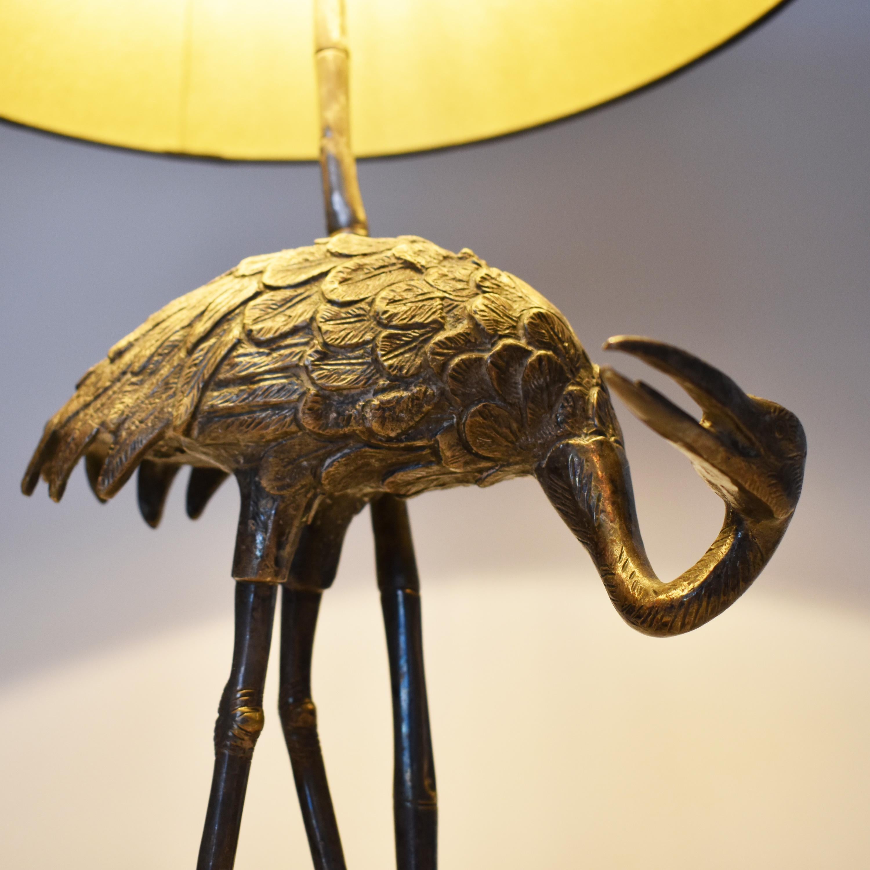 Mid-Century Modern Silvered Ibis Table Lamp by Maison Baguès, France, 1960 2