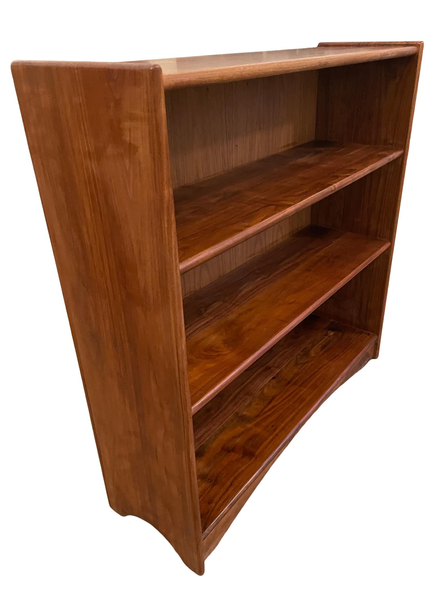 Woodwork Mid-Century Modern Single 2 Shelf Bookcase Walnut American Studio Craft