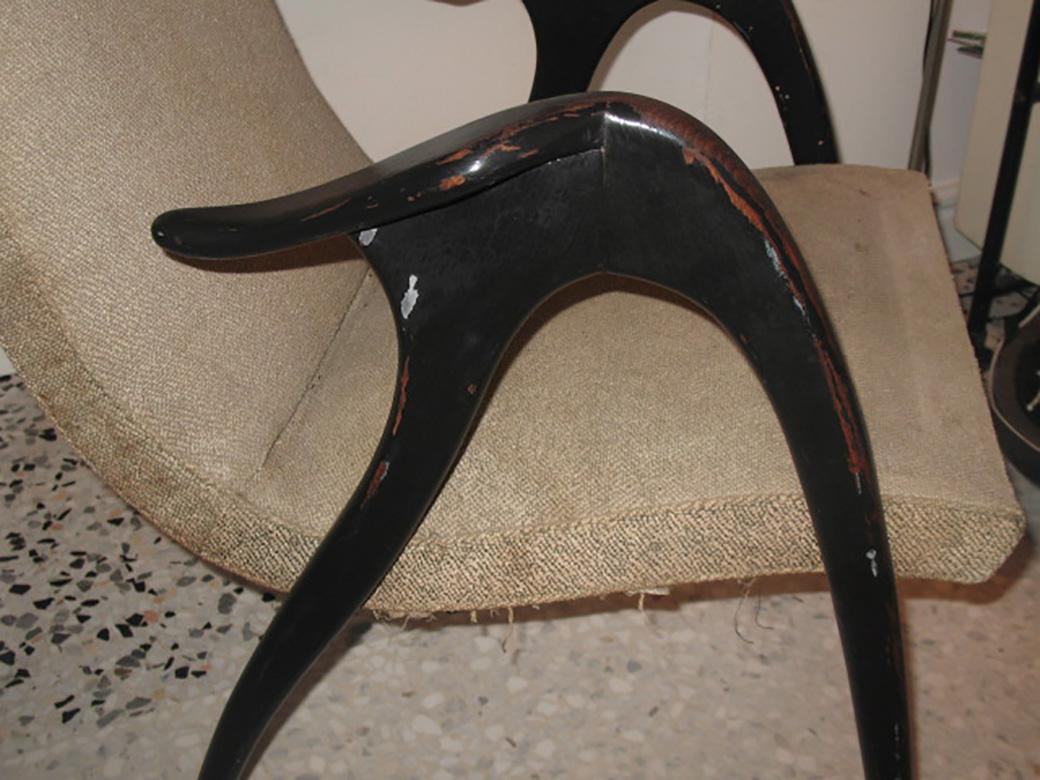 Ebonized Mid-Century Modern Single Armchairs Manufactured by Malatesta and Mason, 1960s For Sale