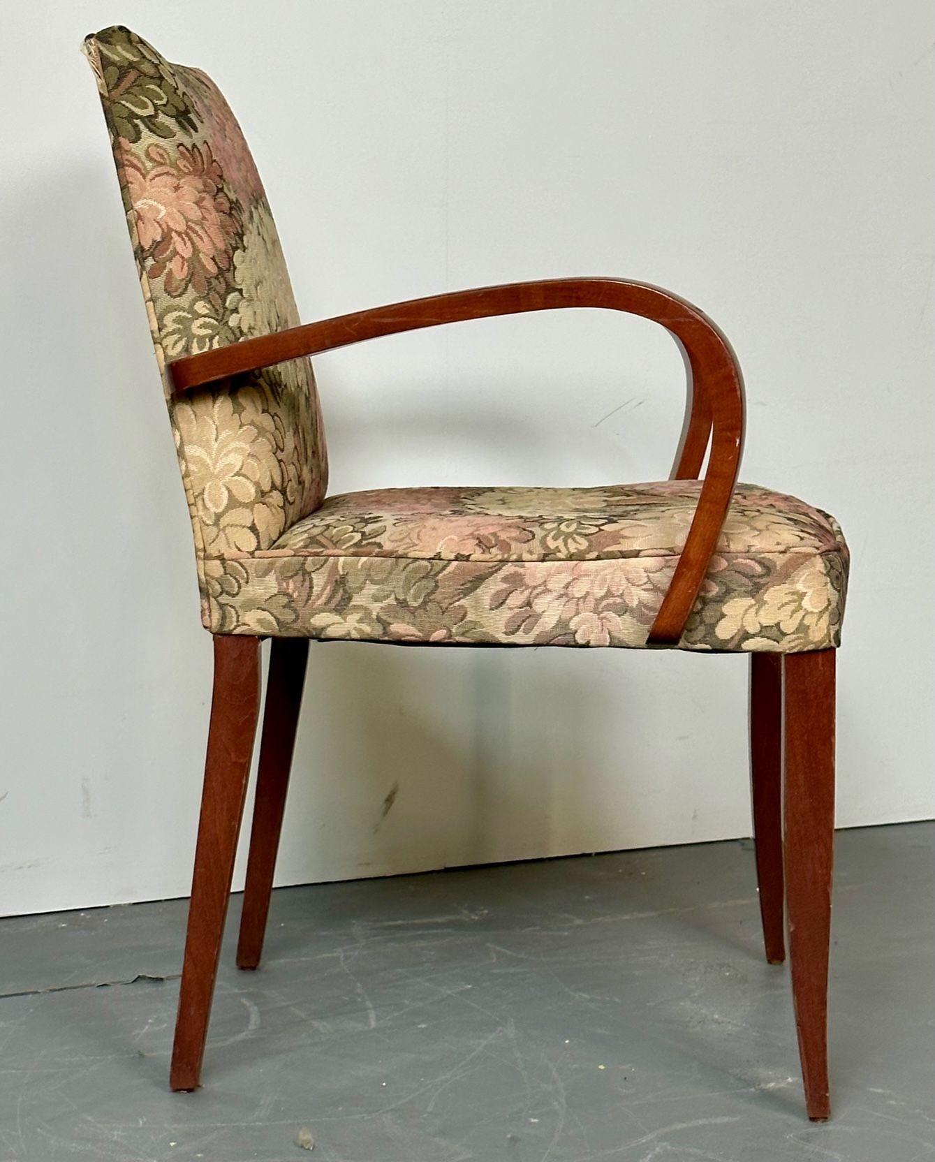 Tissu Fauteuil de salle à manger / fauteuil à accoudoirs Dakota Jackson PFM tapissé, moderne du milieu du siècle dernier en vente