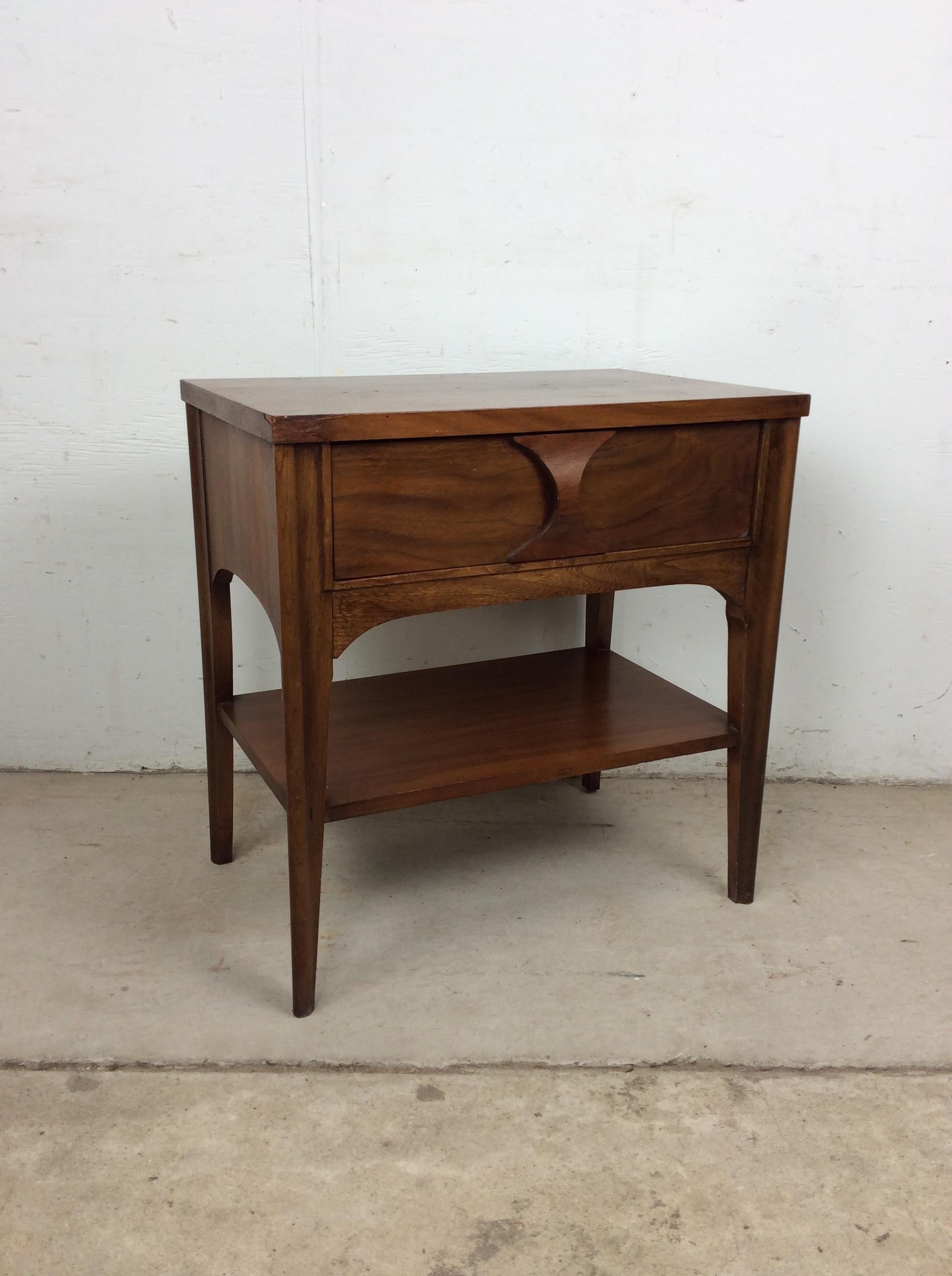 Mid Century Modern Single Drawer End Table by Kent Coffey For Sale 2