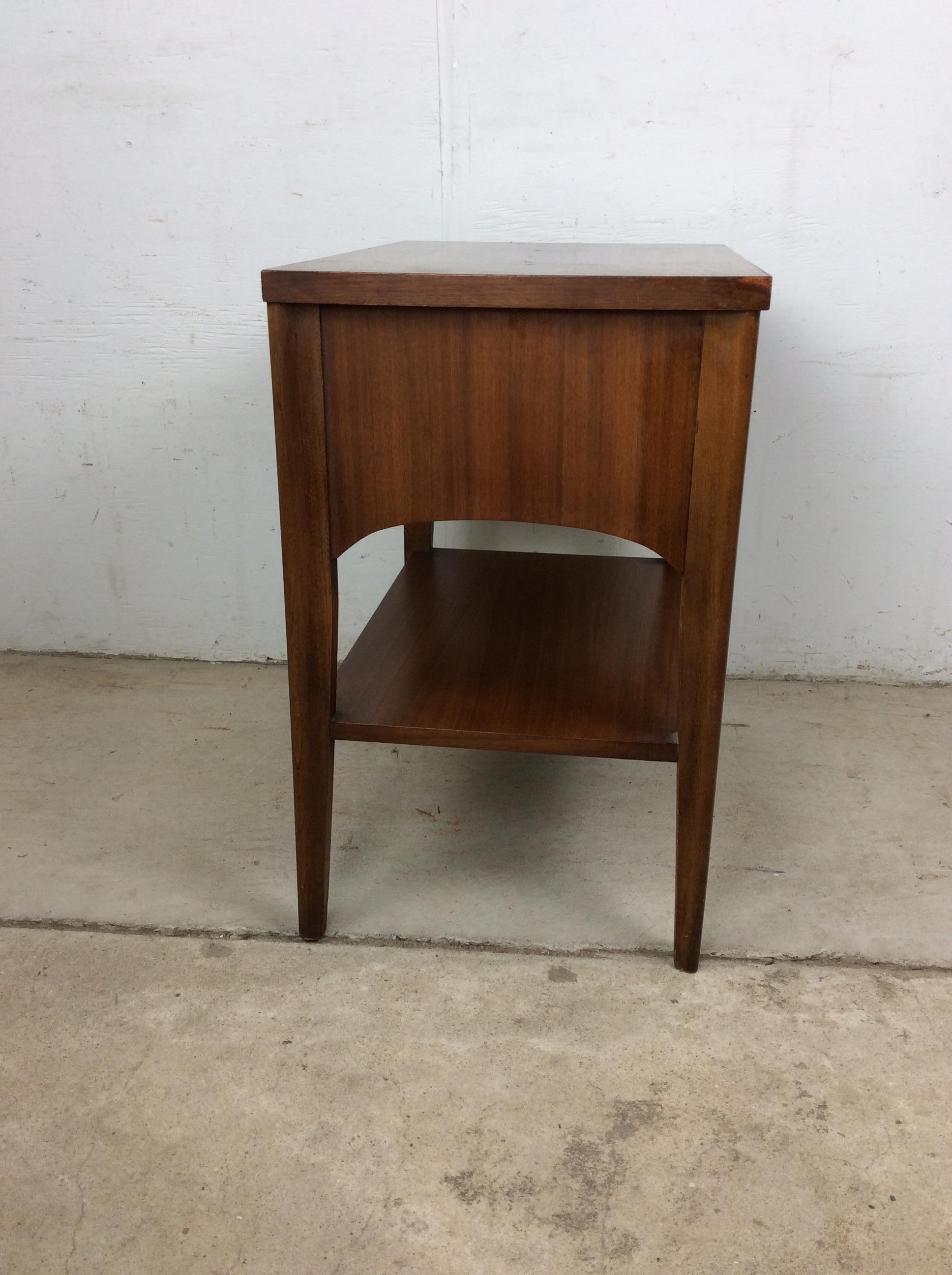 Mid Century Modern Single Drawer End Table by Kent Coffey For Sale 4