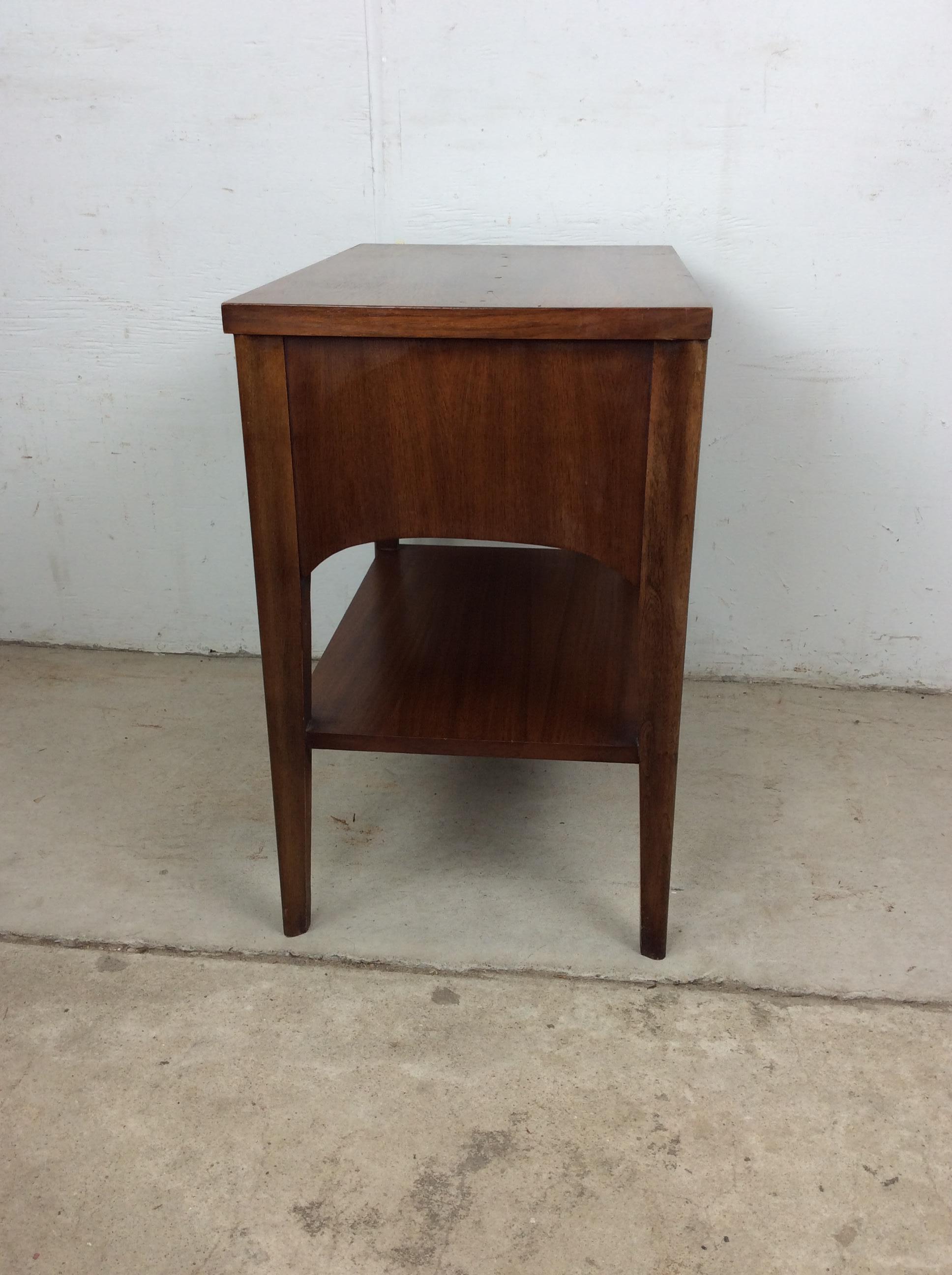 Mid Century Modern Single Drawer End Table by Kent Coffey For Sale 8