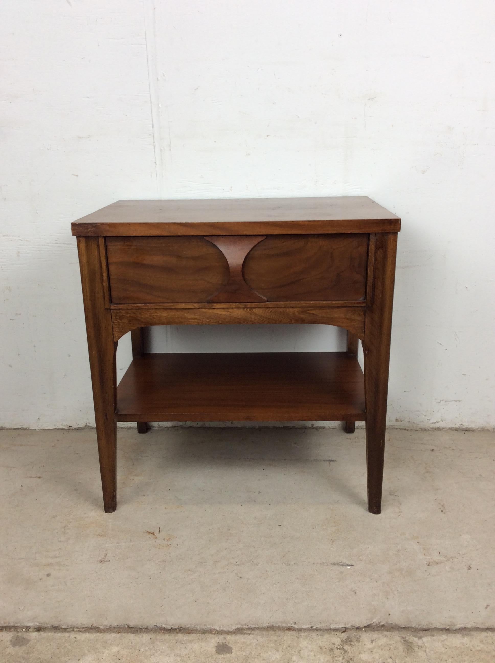 20th Century Mid Century Modern Single Drawer End Table by Kent Coffey For Sale