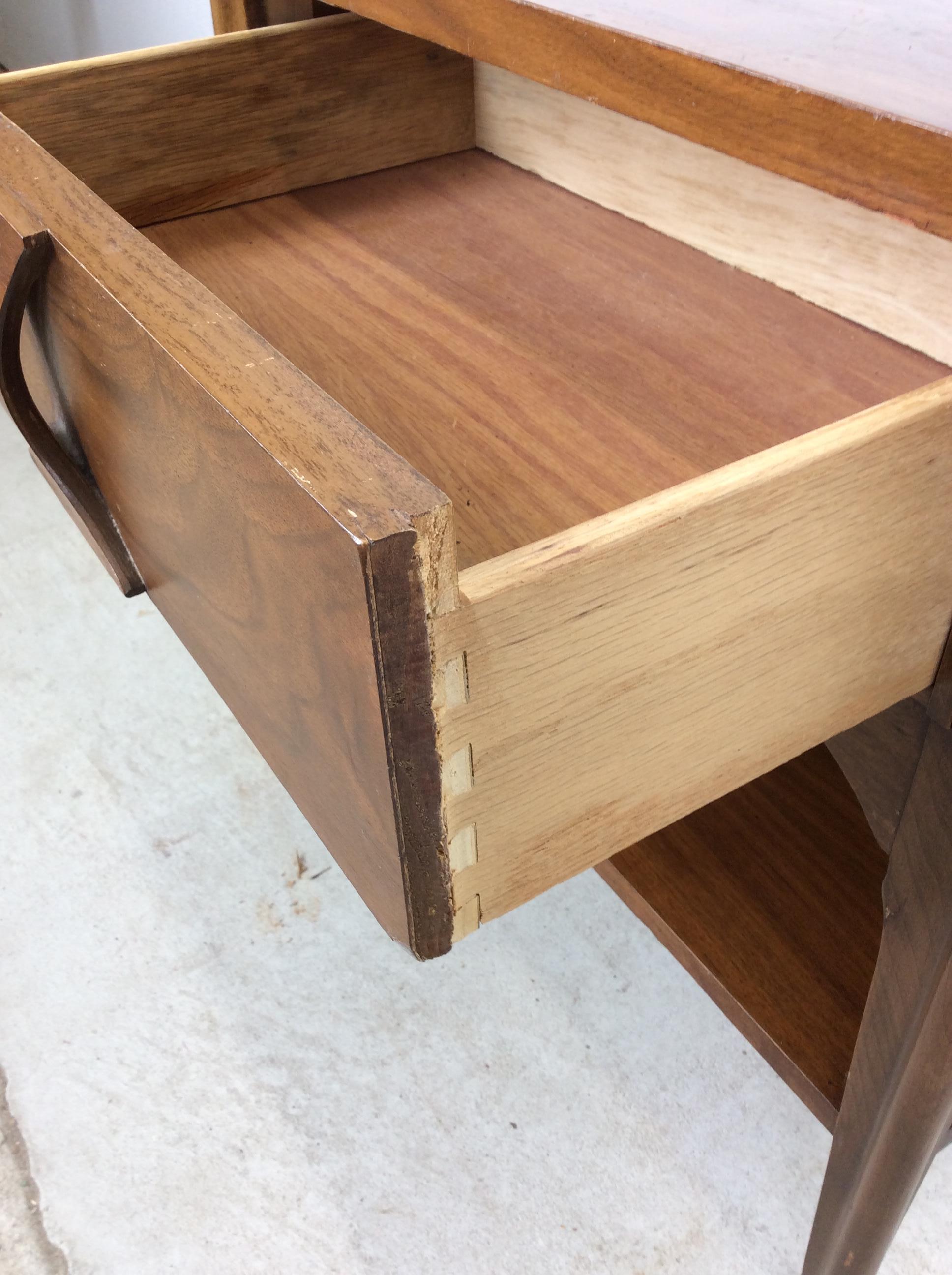 Rosewood Mid Century Modern Single Drawer End Table by Kent Coffey For Sale