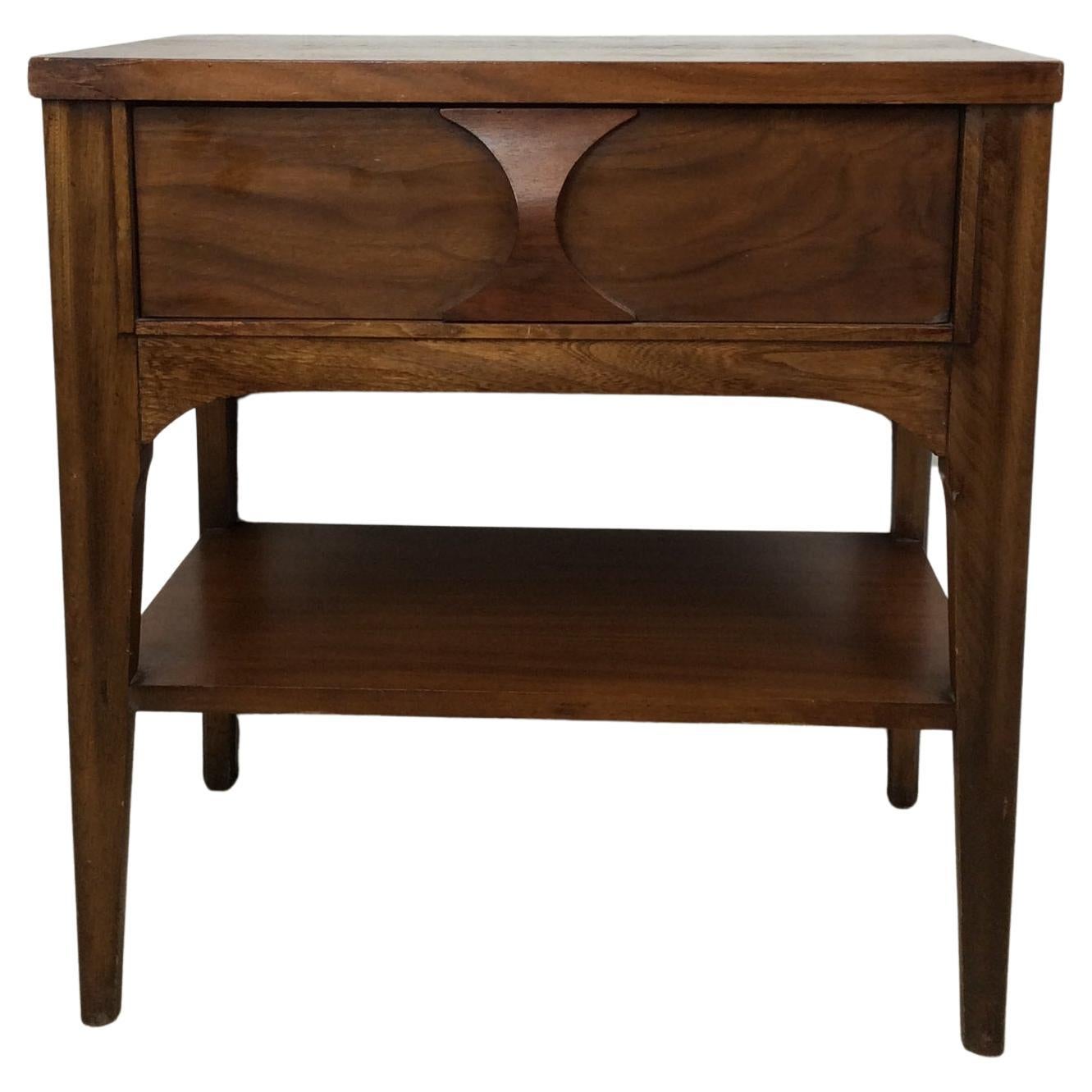Mid Century Modern Single Drawer End Table by Kent Coffey For Sale