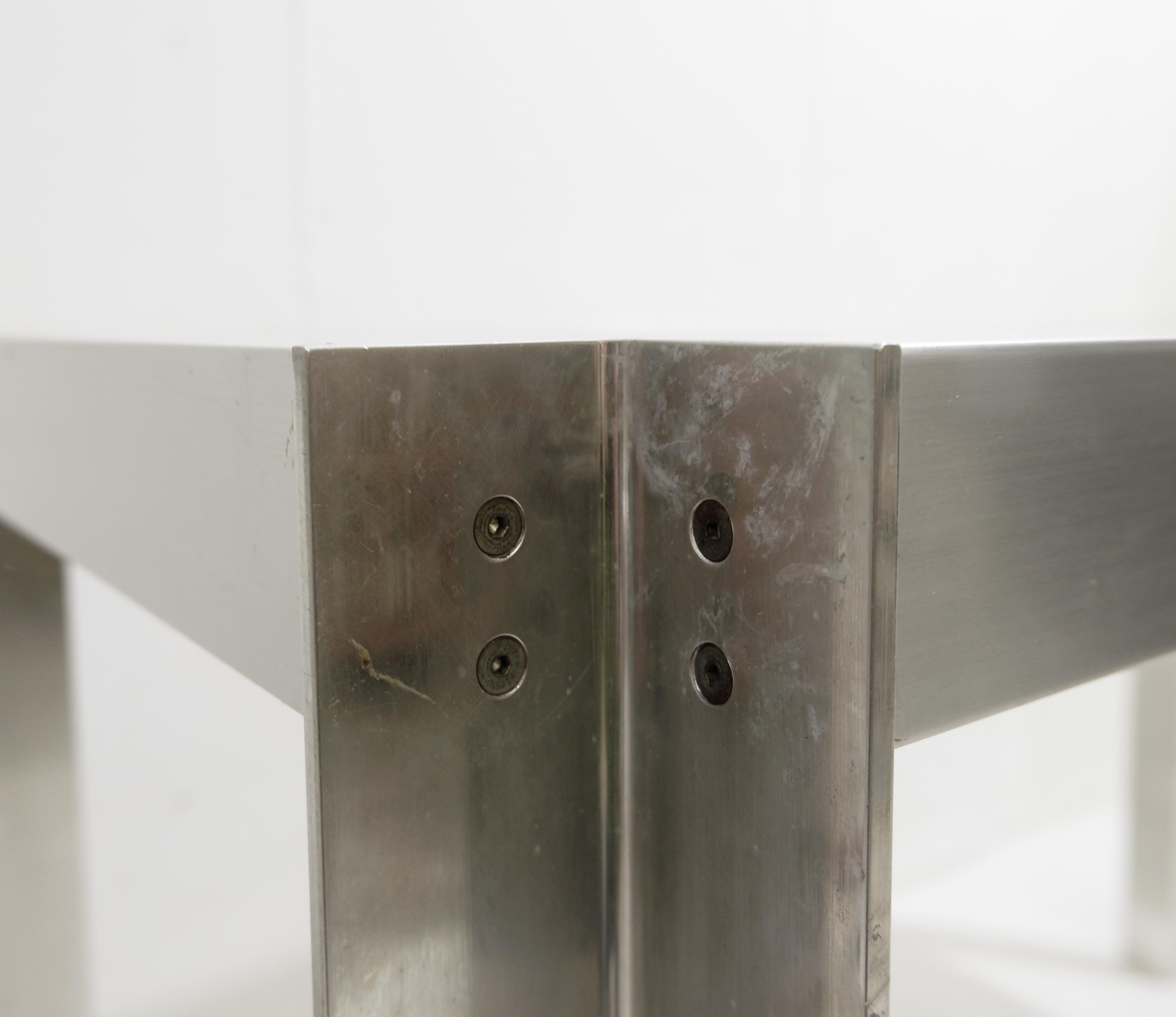 20th Century Mid-Century Modern Single Drawer Nickel Chromed Steel and Aluminium French Desk