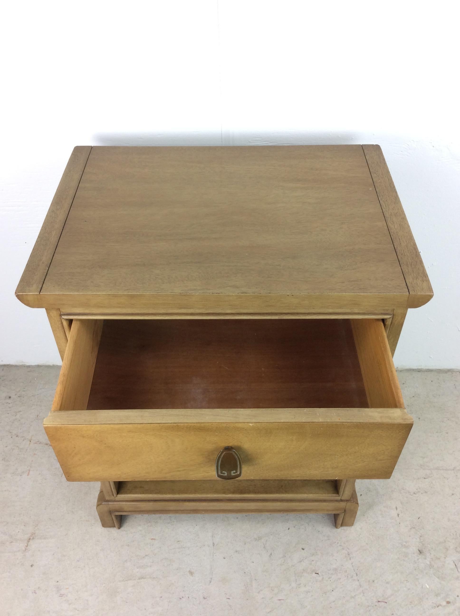 American Mid Century Modern Single Drawer Nightstand by Drexel For Sale