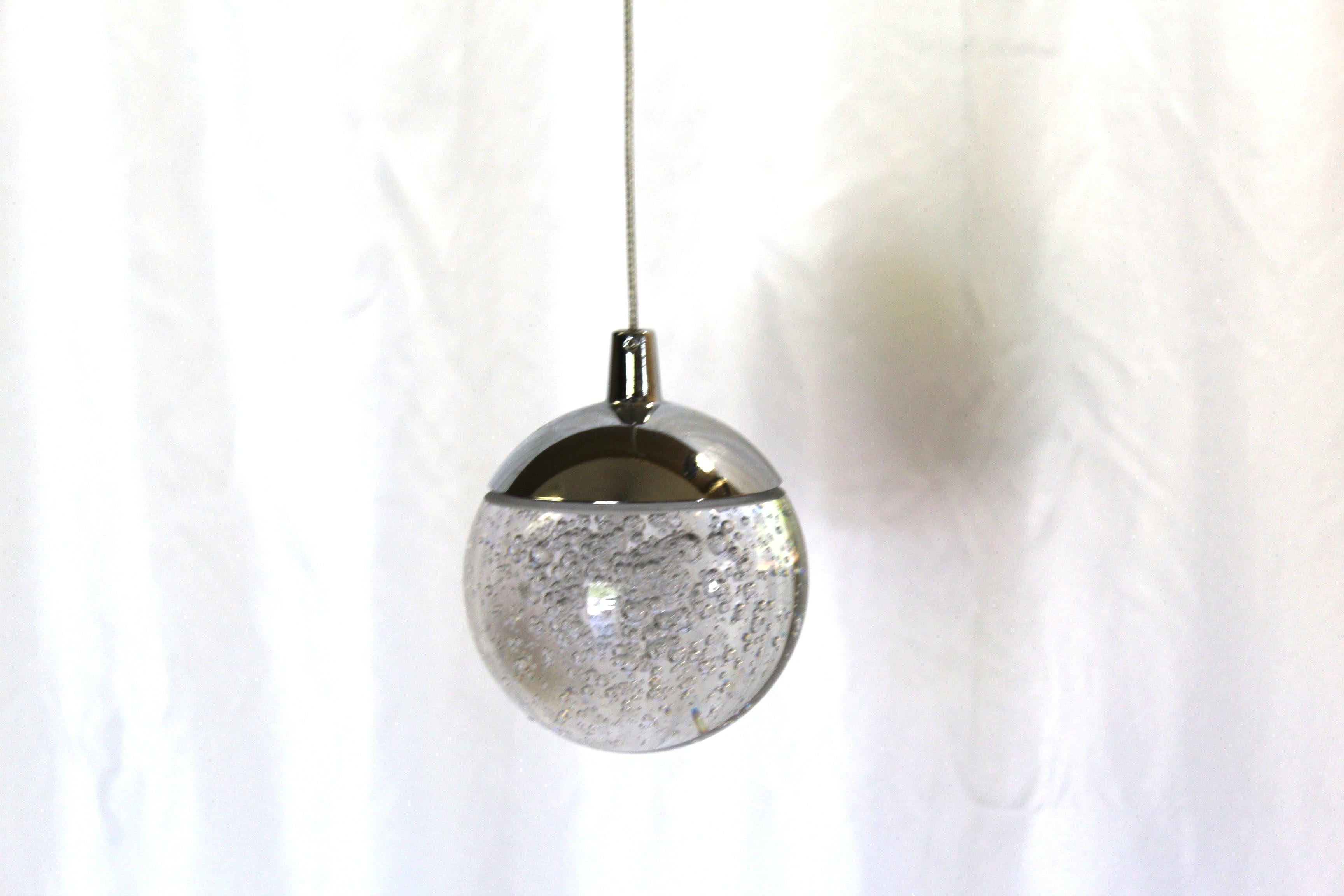 Mid-Century Modern Mid Century Modern Single Glass Orb pendant light ,  Italian  For Sale