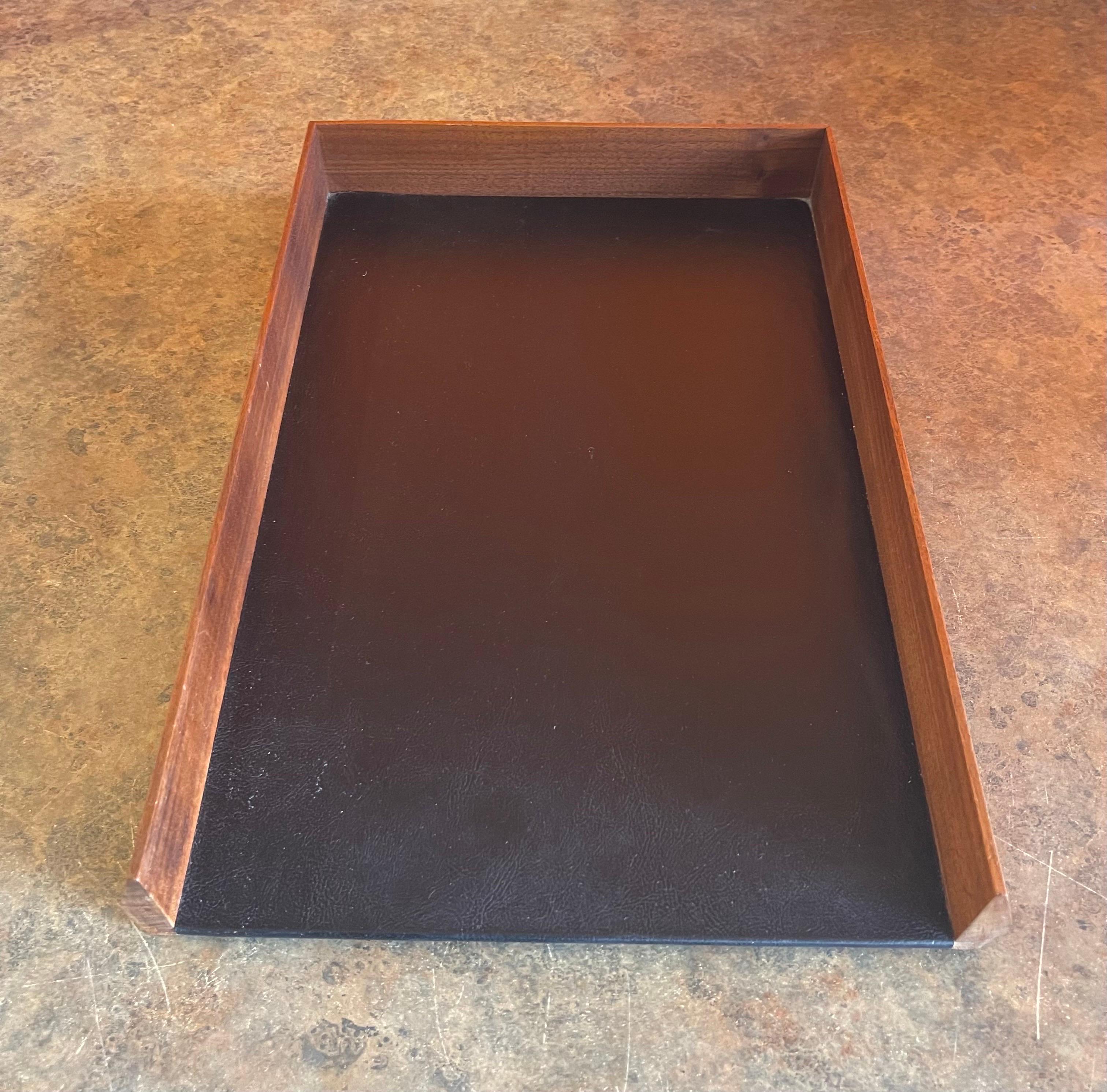 Mid-Century Modern Single Letter Tray in Walnut 5