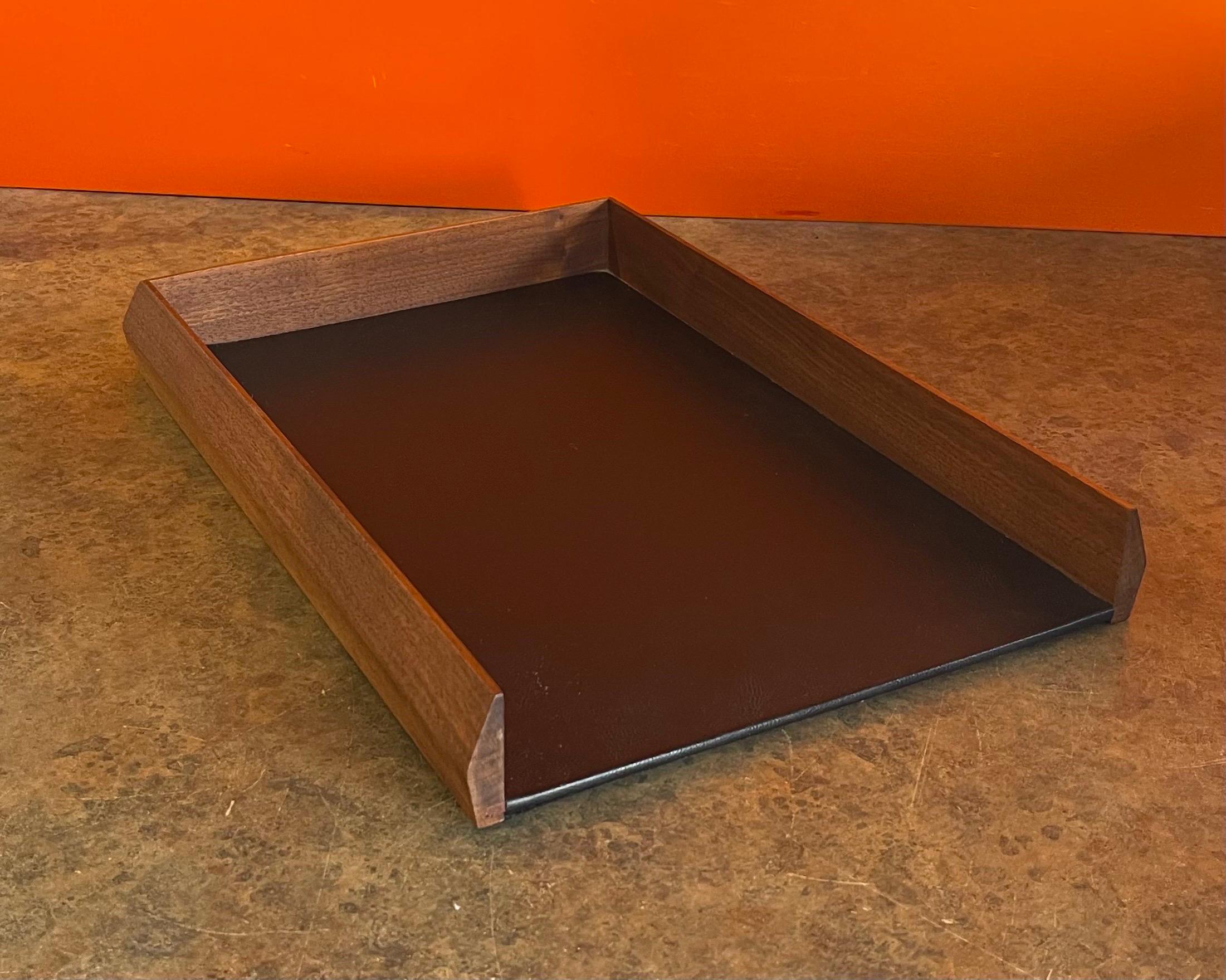Mid-Century Modern Single Letter Tray in Walnut 8