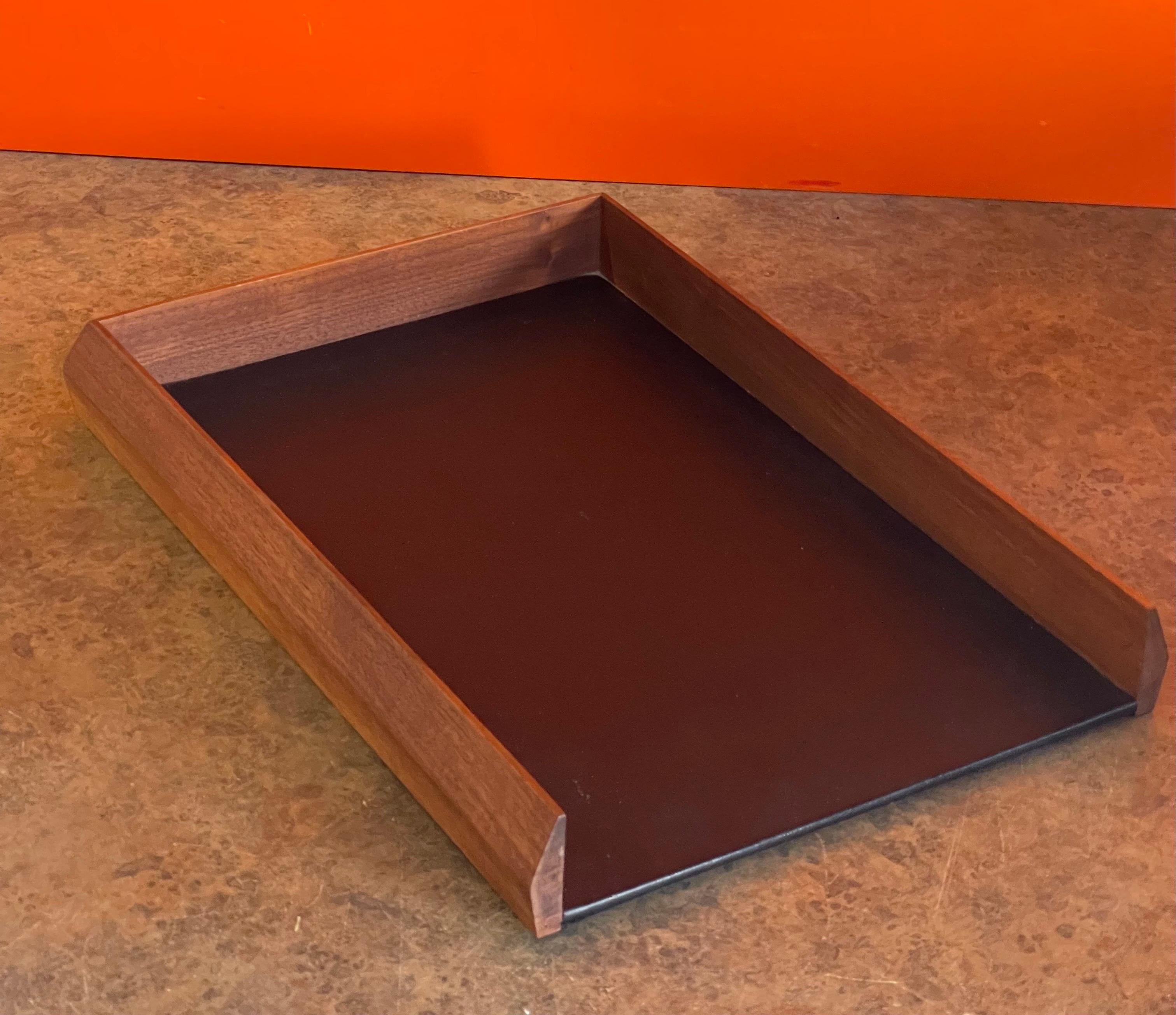 American Mid-Century Modern Single Letter Tray in Walnut