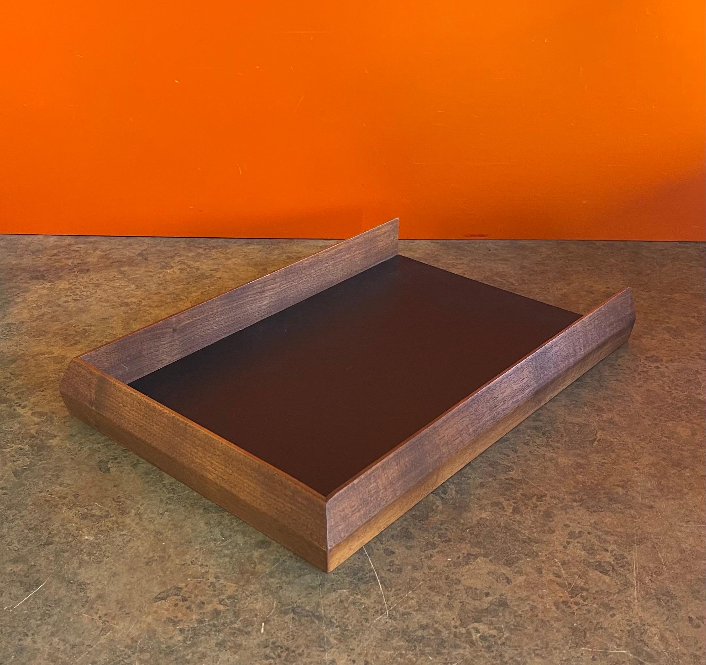 20th Century Mid-Century Modern Single Letter Tray in Walnut