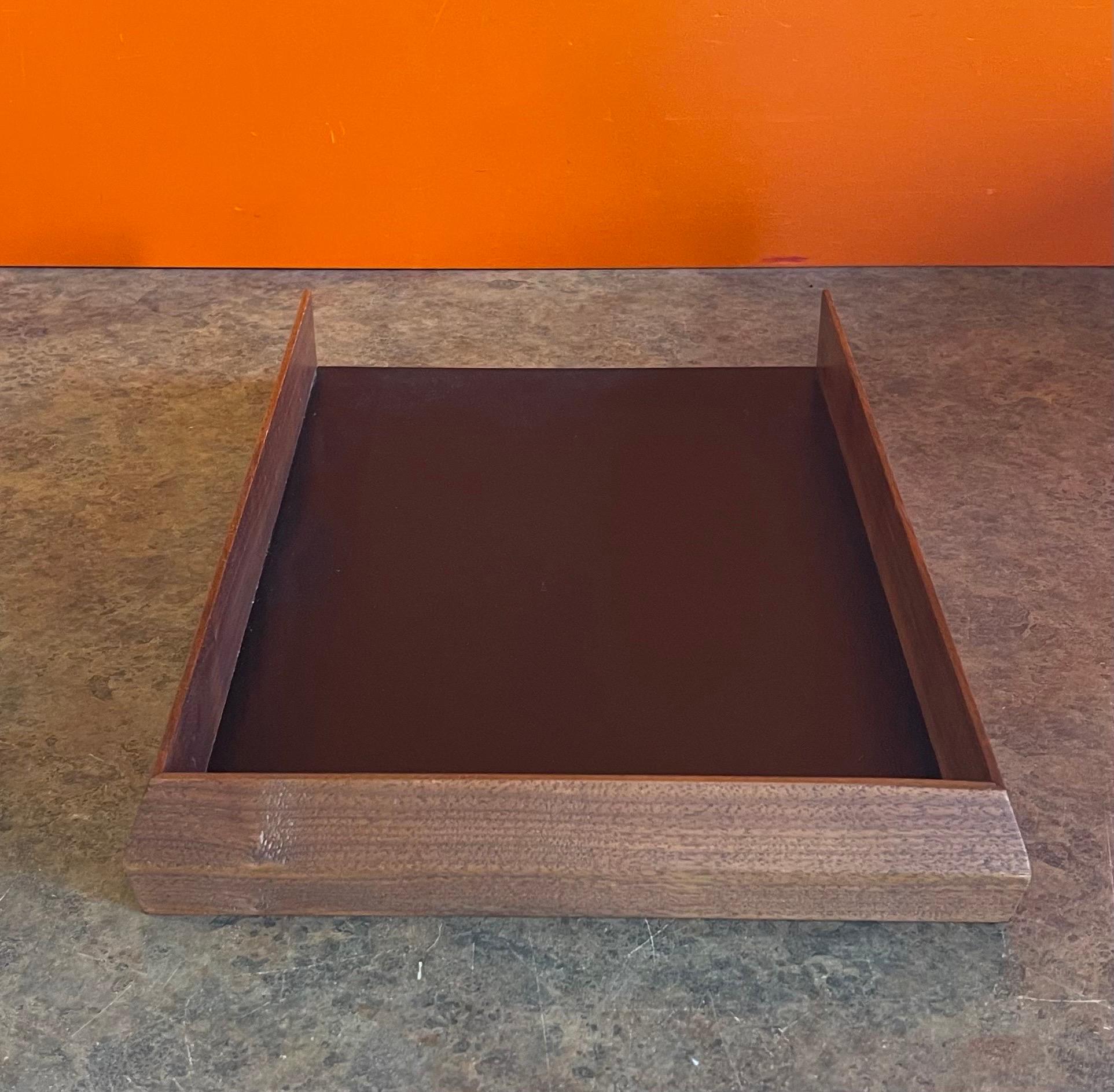 Mid-Century Modern Single Letter Tray in Walnut 1