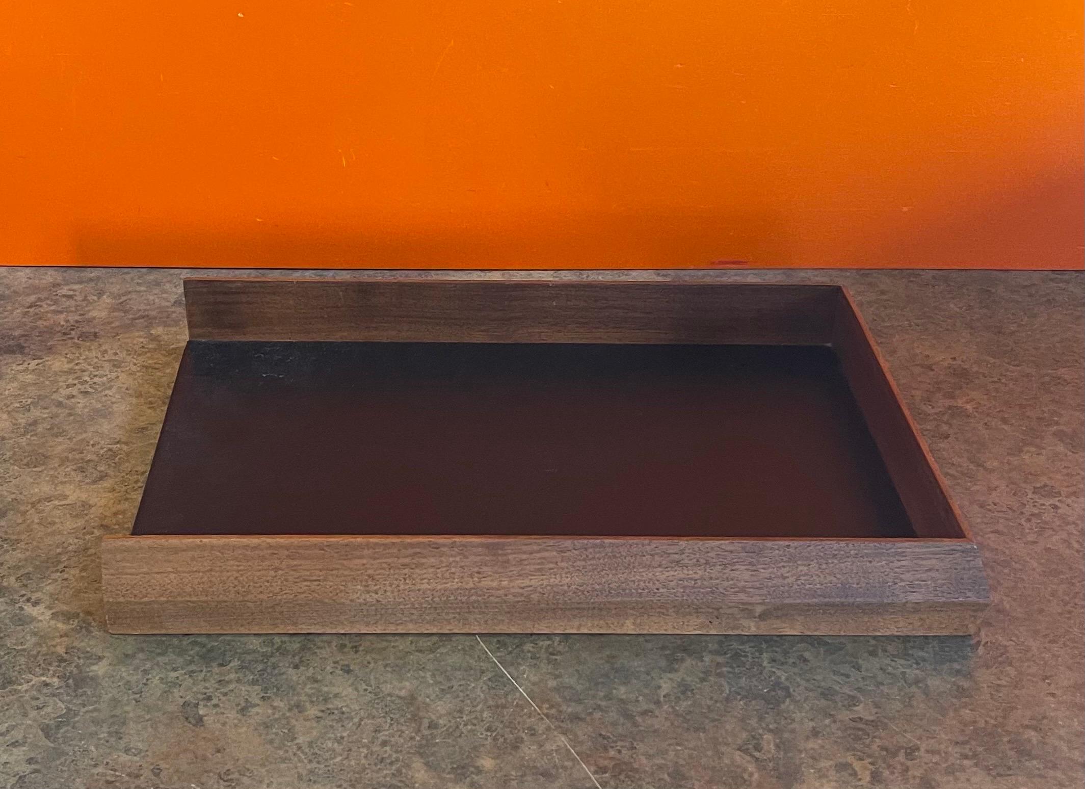 Mid-Century Modern Single Letter Tray in Walnut 3