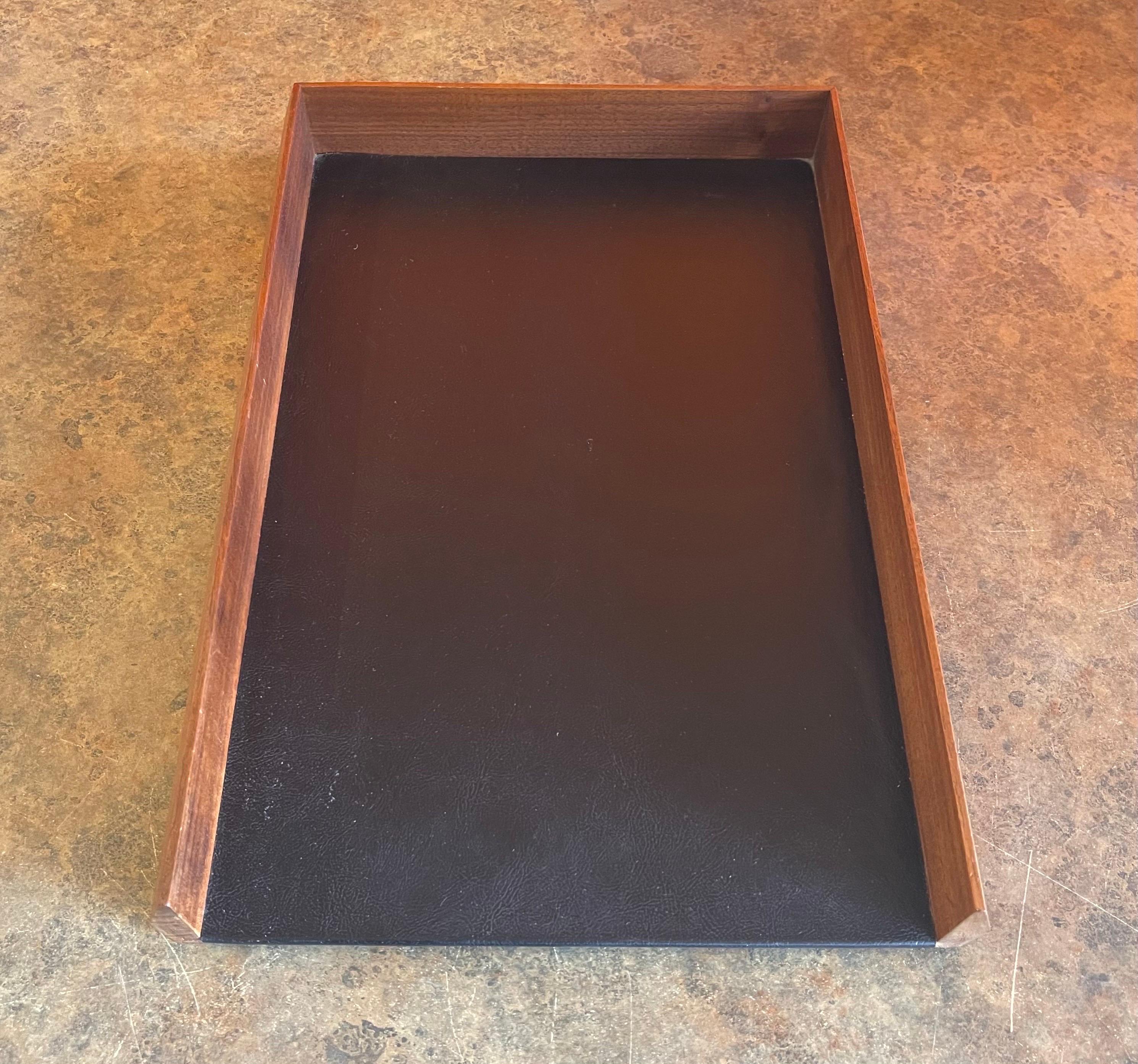 Mid-Century Modern Single Letter Tray in Walnut 4