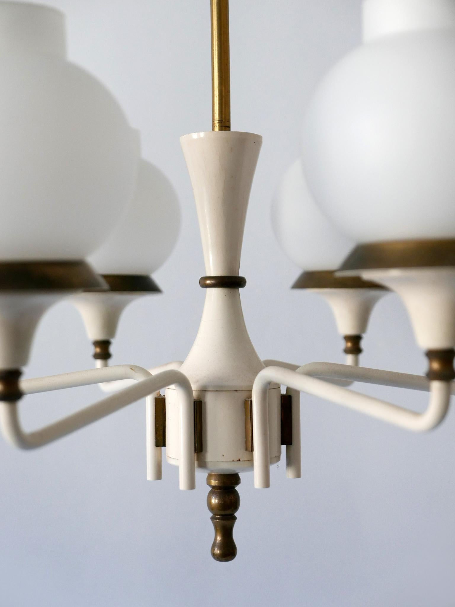 Mid-Century Modern Six-Armed Tulipan Pendant Lamp or Chandelier by Kaiser 1950s 10