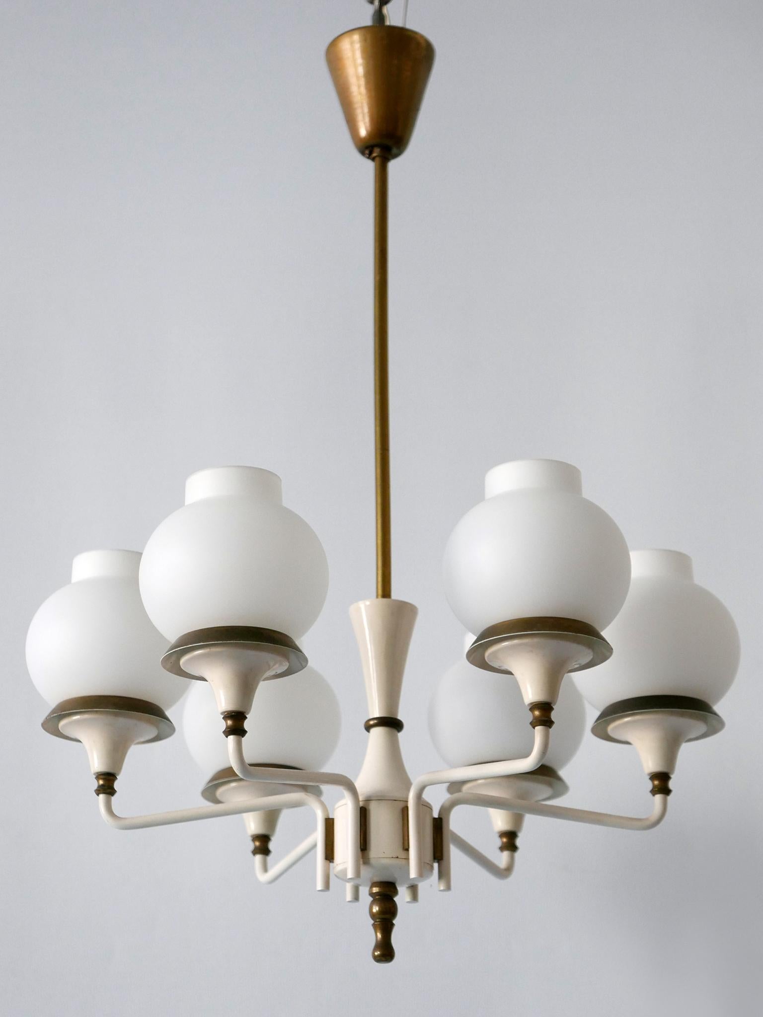 Mid-20th Century Mid-Century Modern Six-Armed Tulipan Pendant Lamp or Chandelier by Kaiser 1950s