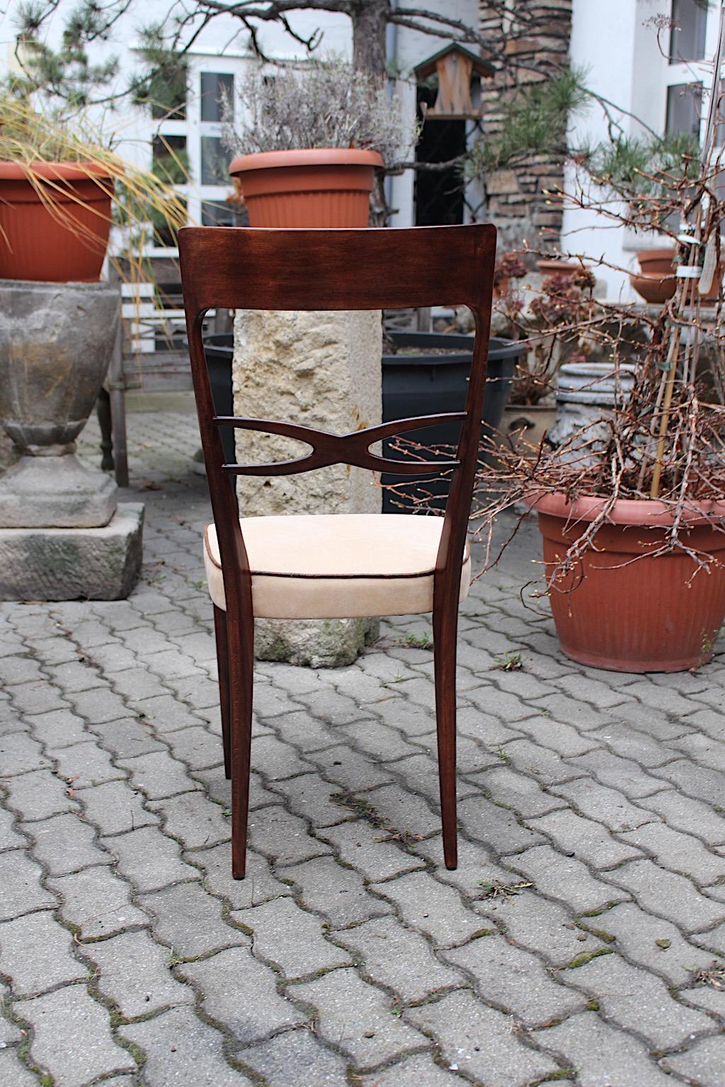 Mid-Century Modern Six Dining Chairs Brown Beech Melchiorre Bega, 1950, Italy 7