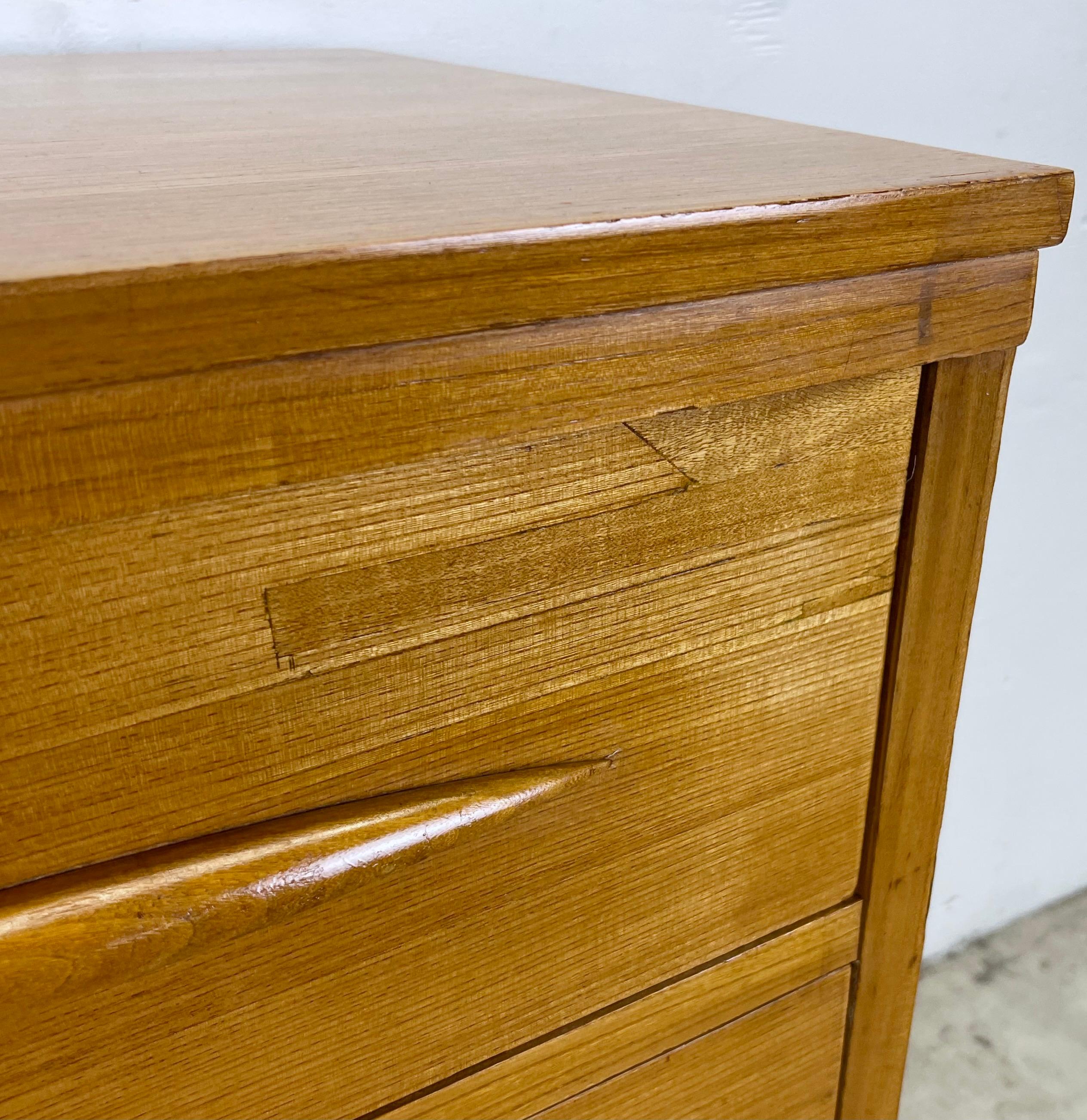 Wood Mid-Century Modern Six Drawer Dresser