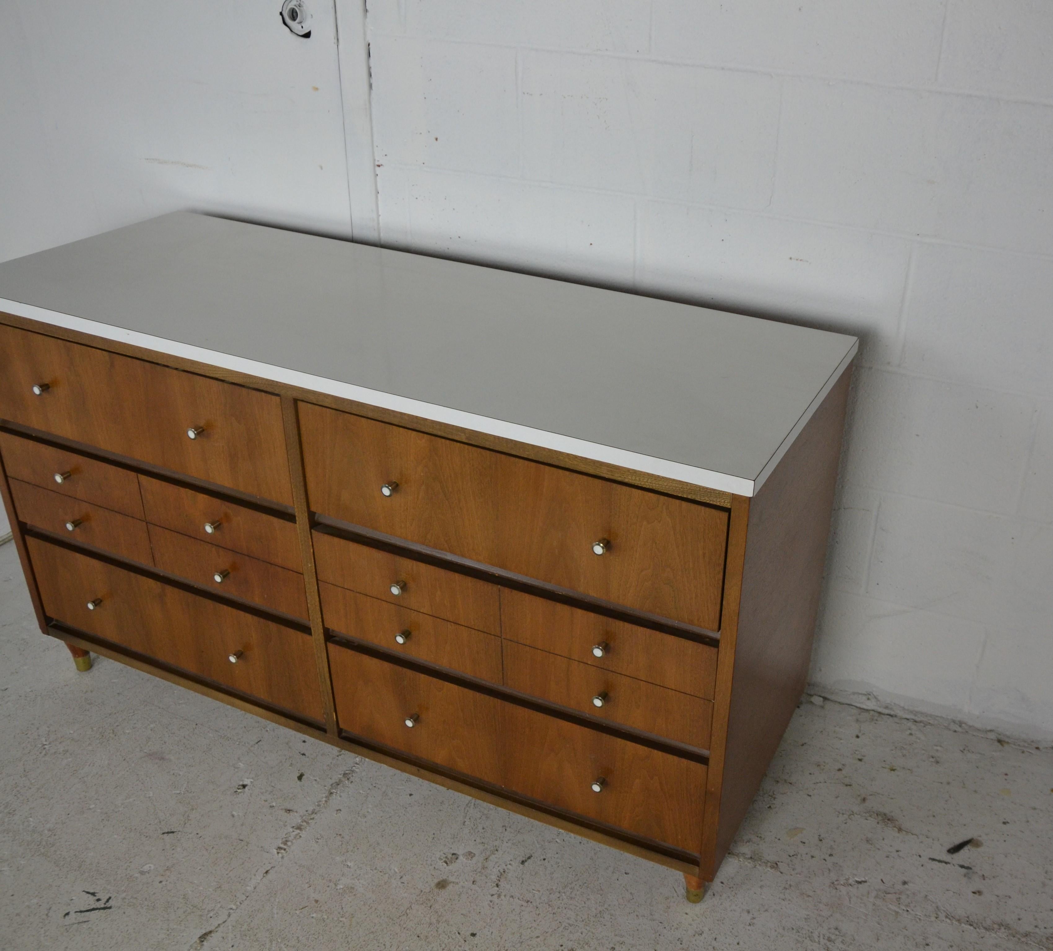 American Mid-Century Modern Six- Drawer Dresser