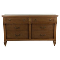 Mid Century Modern Six Drawer Dresser with Brass Hardware