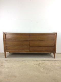 Mid Century Modern Six Drawer Lowboy Dresser by American of Martinsville