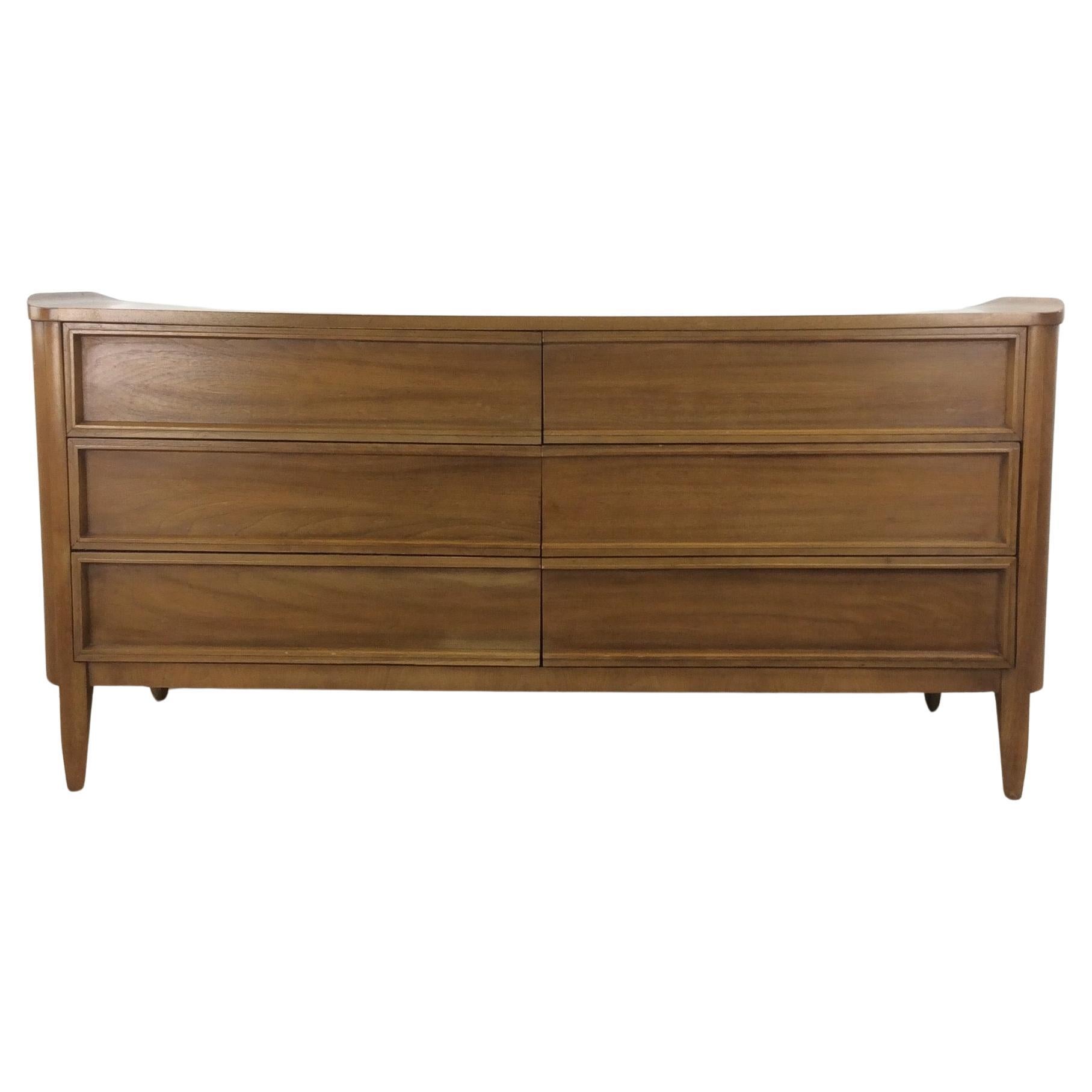 Lowboy-Kommode mit sechs Schubladen von American of Martinsville, Moderne der Mitte des Jahrhunderts