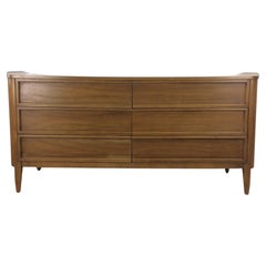 Vintage Mid Century Modern Six Drawer Lowboy Dresser by American of Martinsville